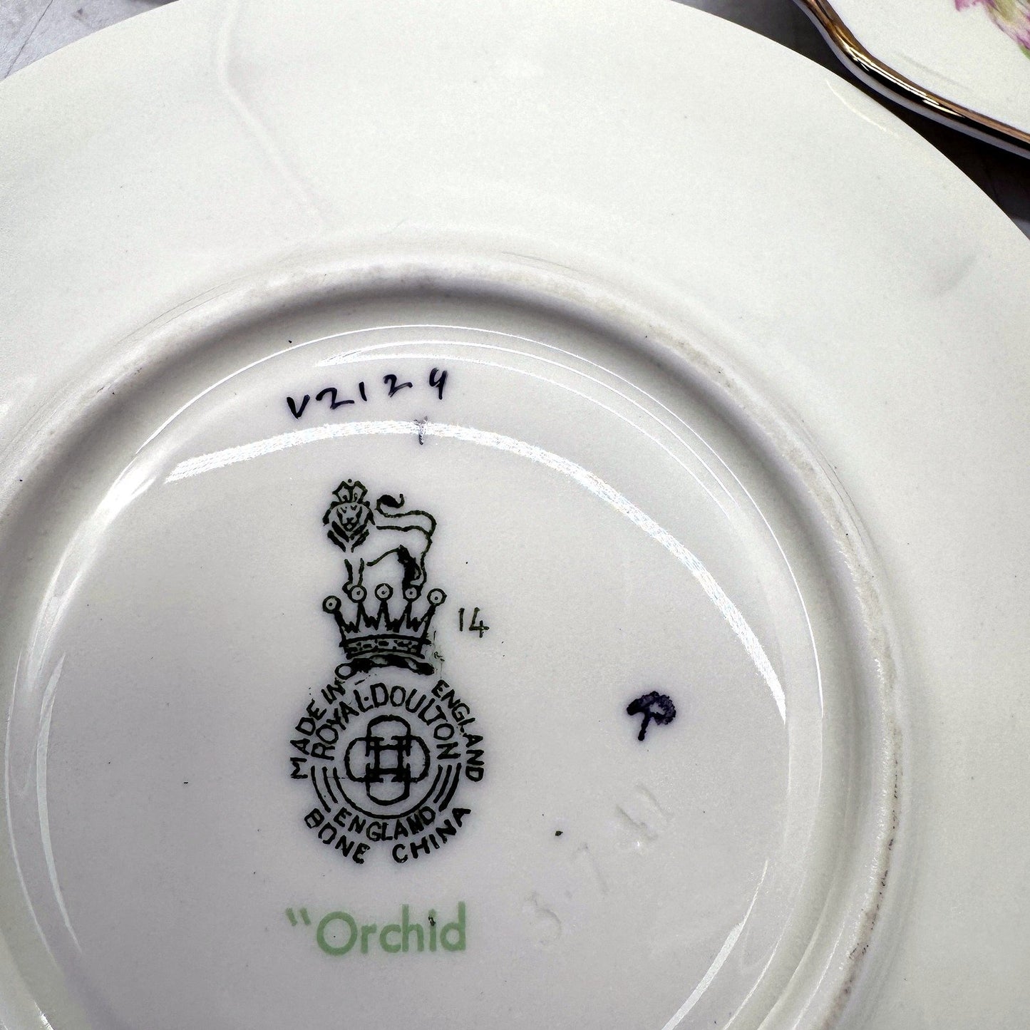VINTAGE Royal Doulton Orchid Porcelain Saucer Set 10 Pieces Multi Color Floral