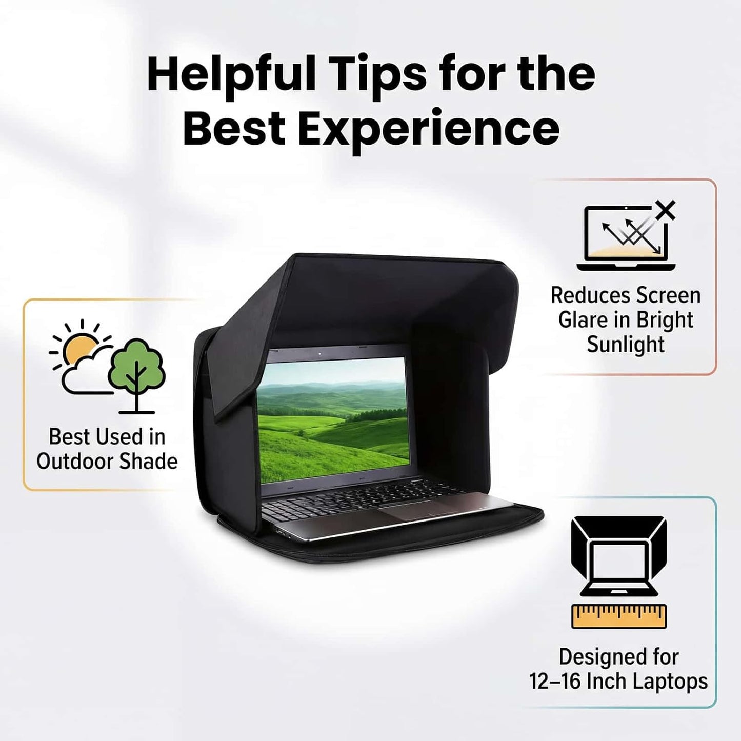 Ssumght Foldable Laptop Sun Shade Screen Protector Glare Shield Privacy NEW