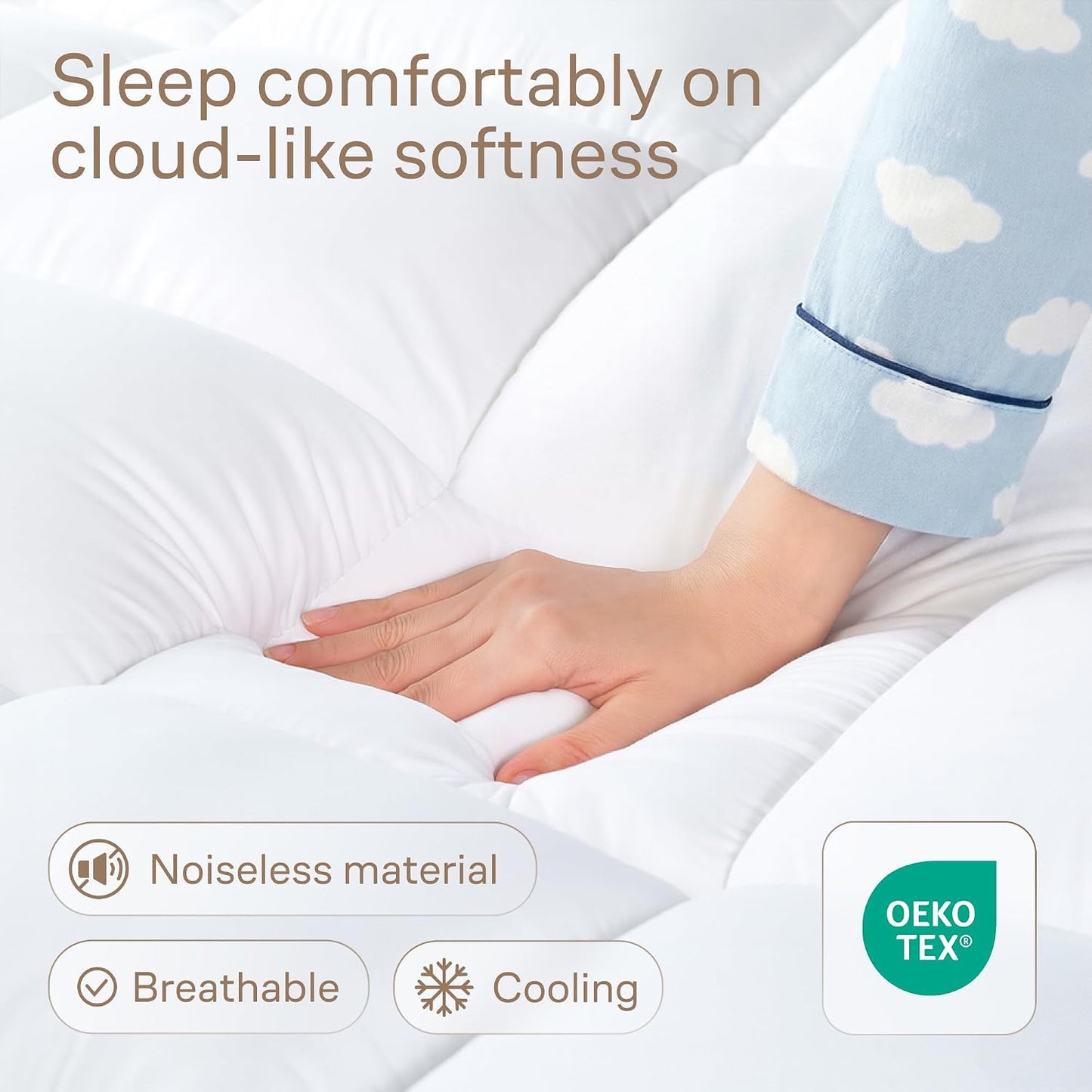 Niagara Sleep Solution Ultra Soft Microfiber Mattress Topper TWIN Size White NEW