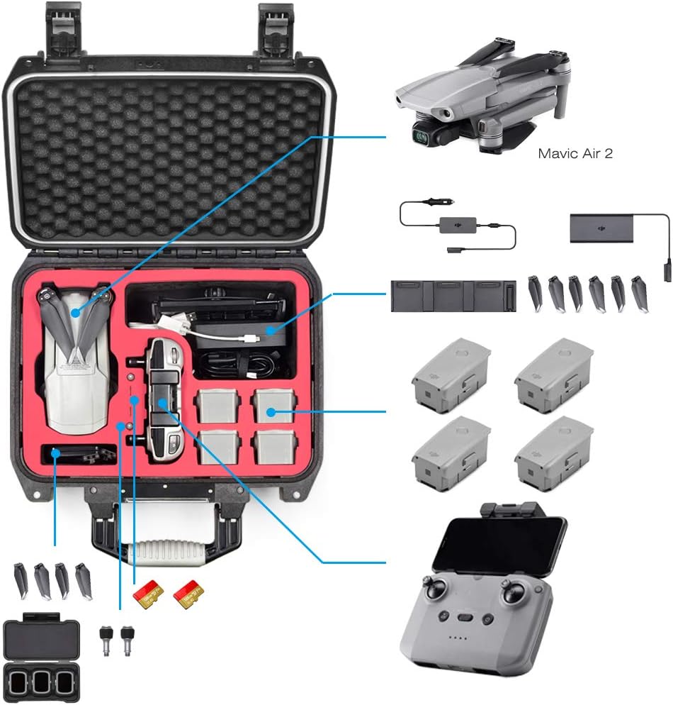 LEKUFEE Professional Carrying Case for DJI Air 2S Drone Combo and Mavic 2 NEW