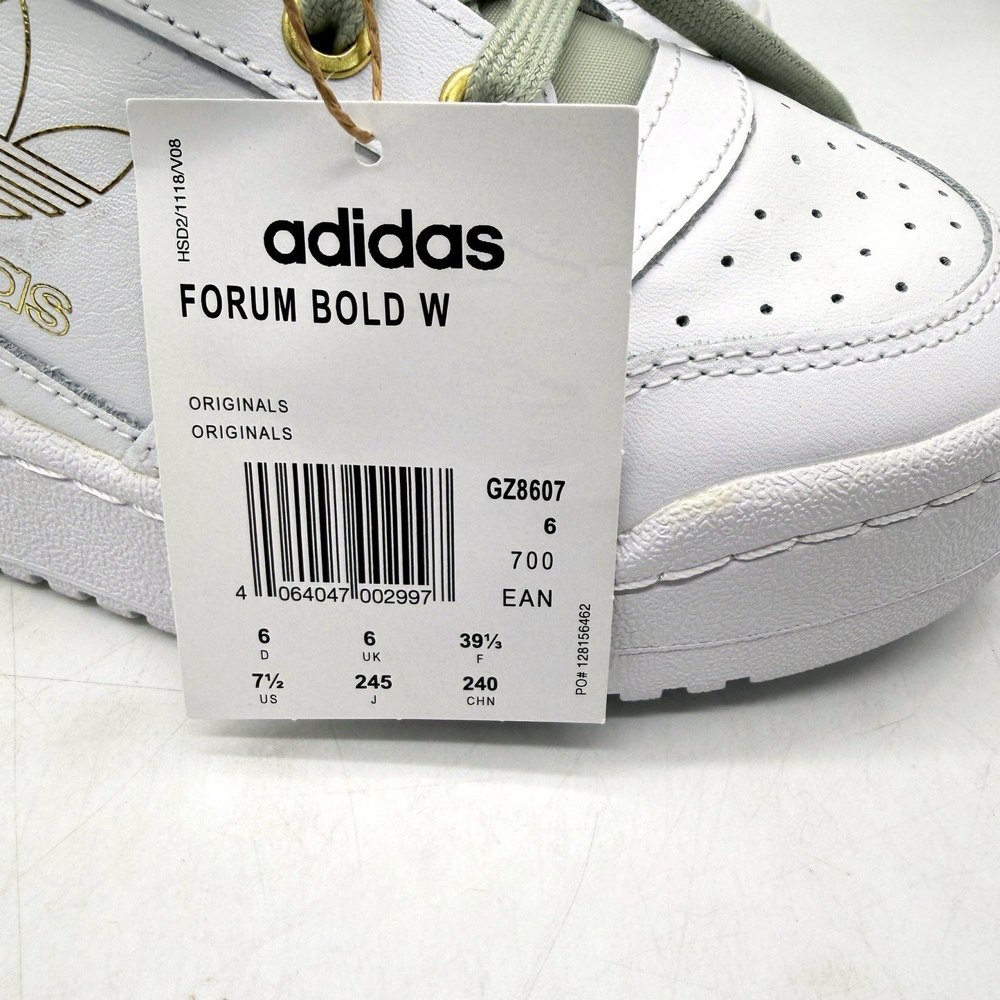 adidas Womens Forum Bold Platform Sneakers in White and Olive Green US 7.5 NEW
