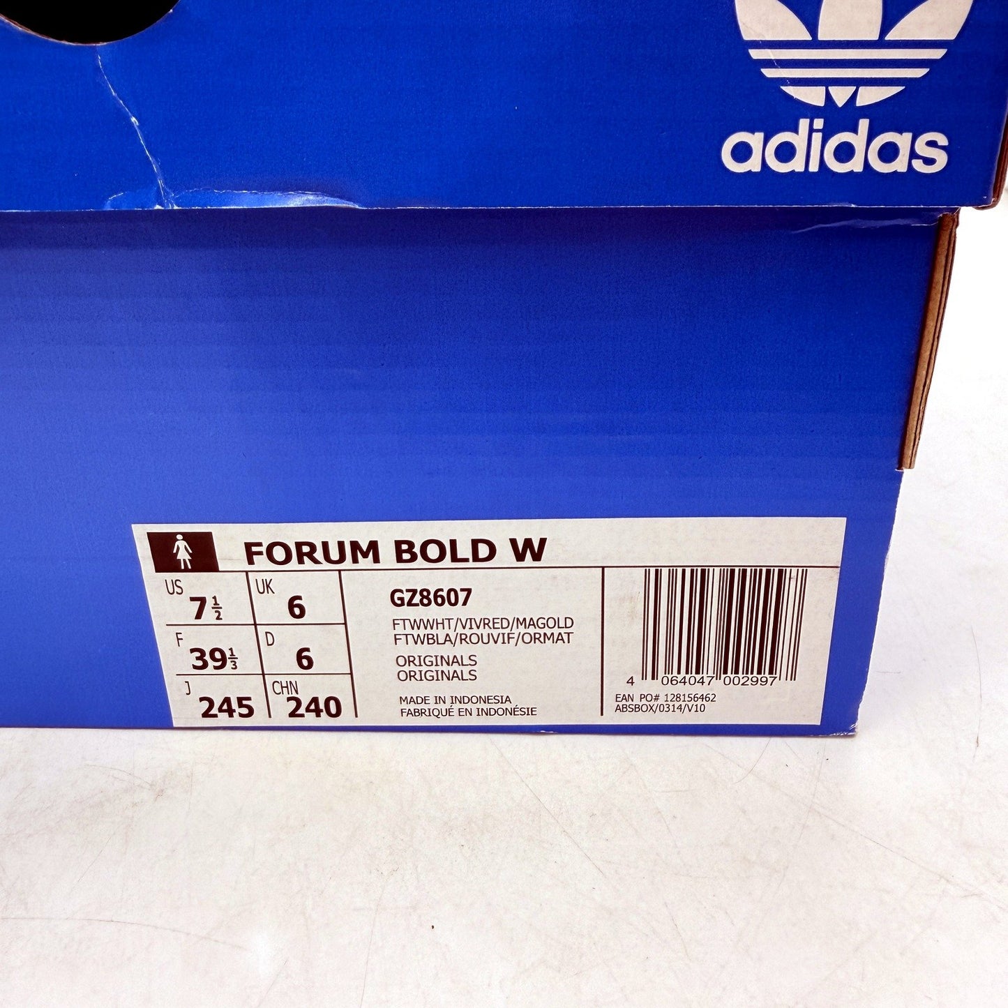 adidas Womens Forum Bold Platform Sneakers in White and Olive Green US 7.5 NEW