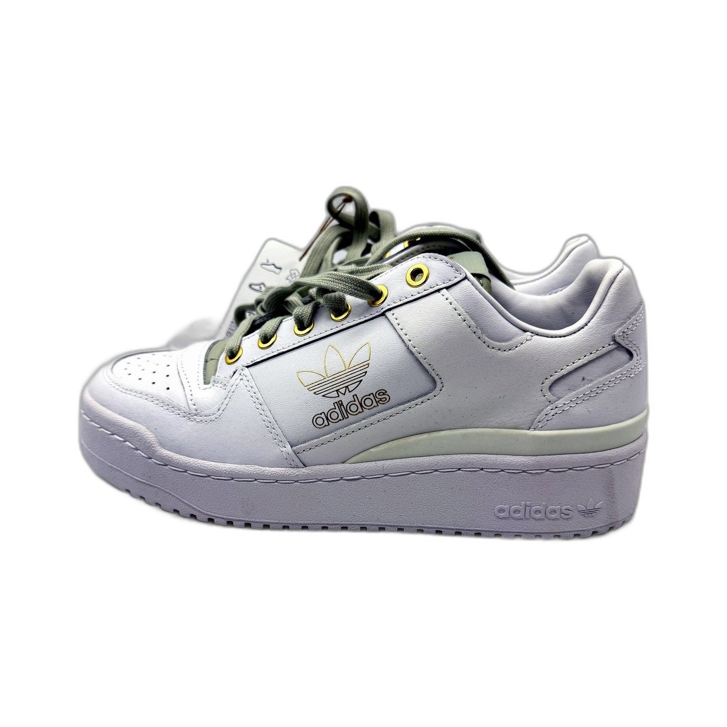 adidas Womens Forum Bold Platform Sneakers in White and Olive Green US 7.5 NEW