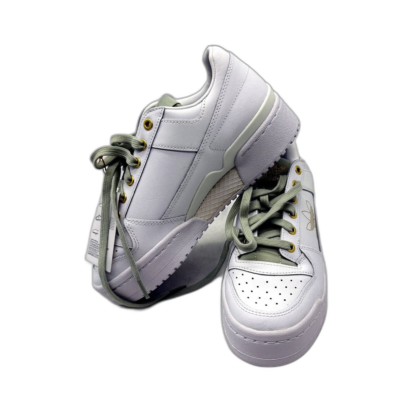 adidas Womens Forum Bold Platform Sneakers White & Olive Green US 8.5 NEW