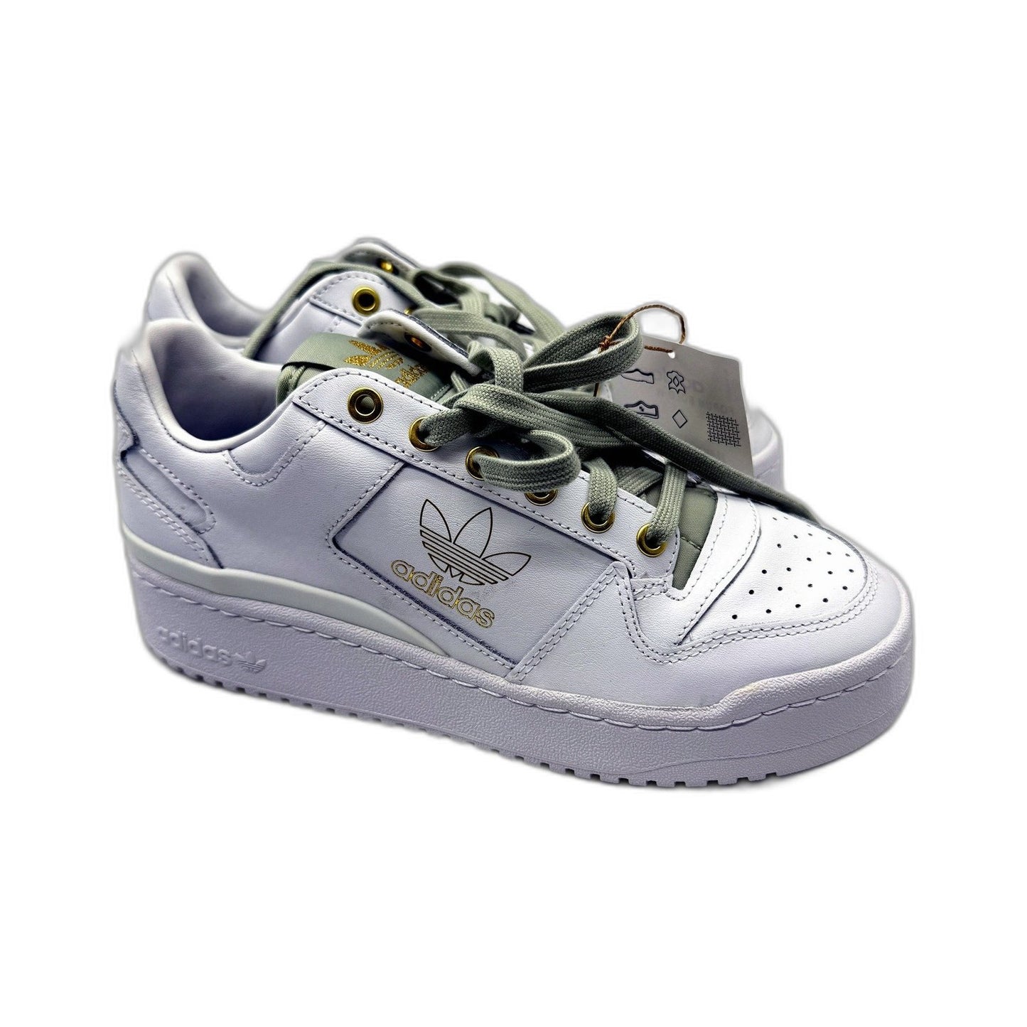adidas Womens Forum Bold Platform Sneakers White & Olive Green US 8.5 NEW