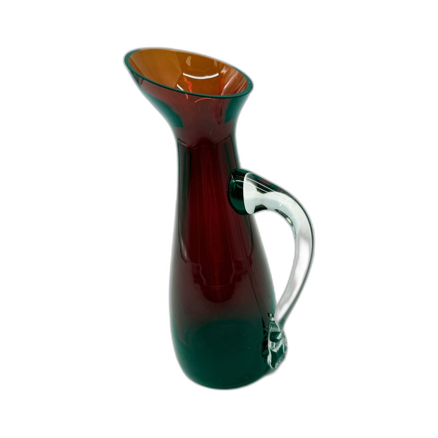 VINTAGE Red Handblown Glass Small Pitcher Decorative Heirloom Glassware