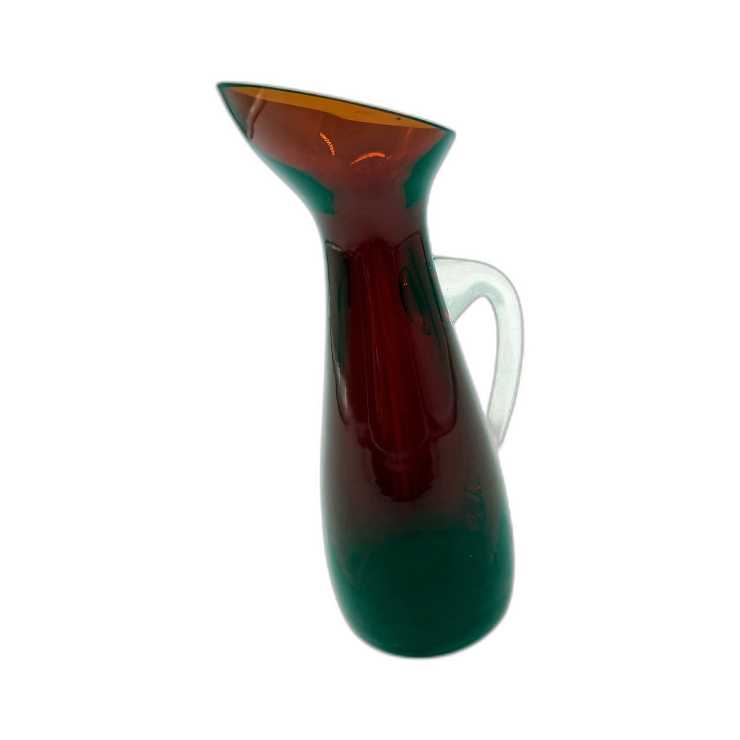 VINTAGE Red Handblown Glass Small Pitcher Decorative Heirloom Glassware