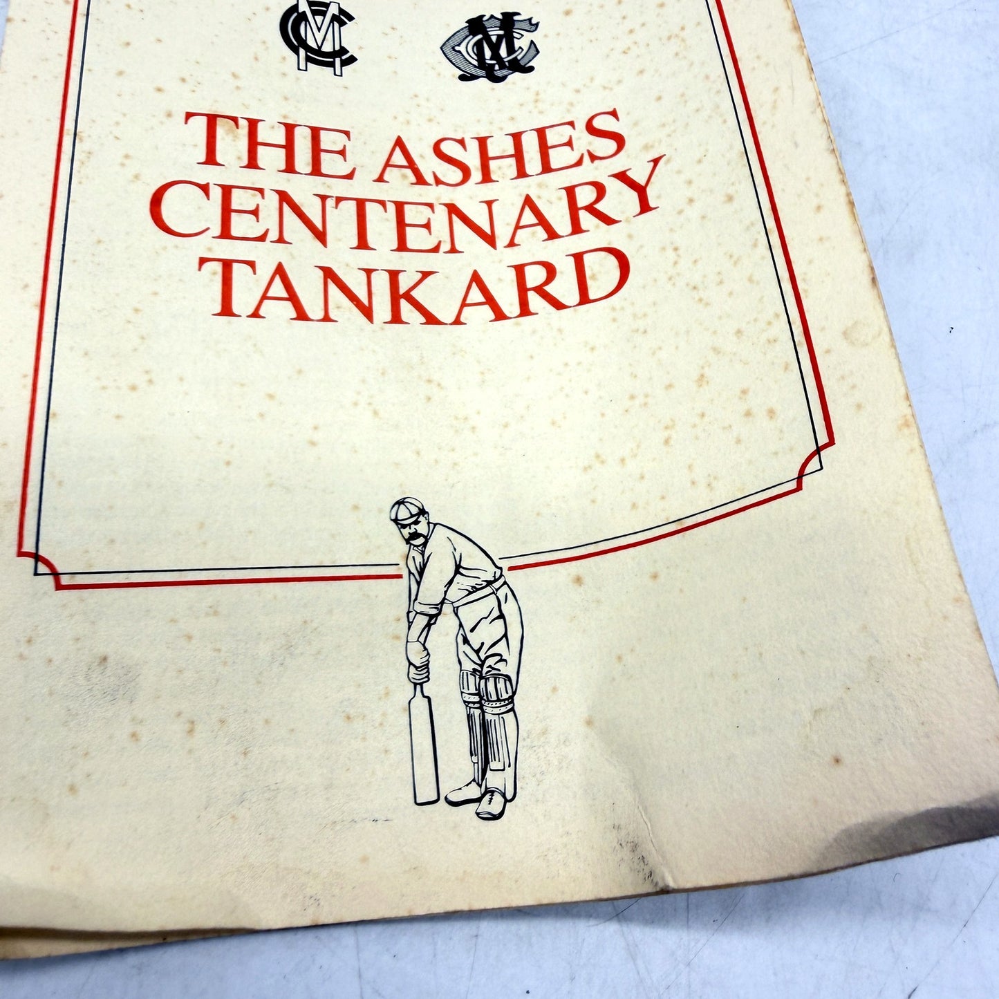 VINTAGE Franklin Porcelain Ashes Centenary Commemorative Tankard & Certificate
