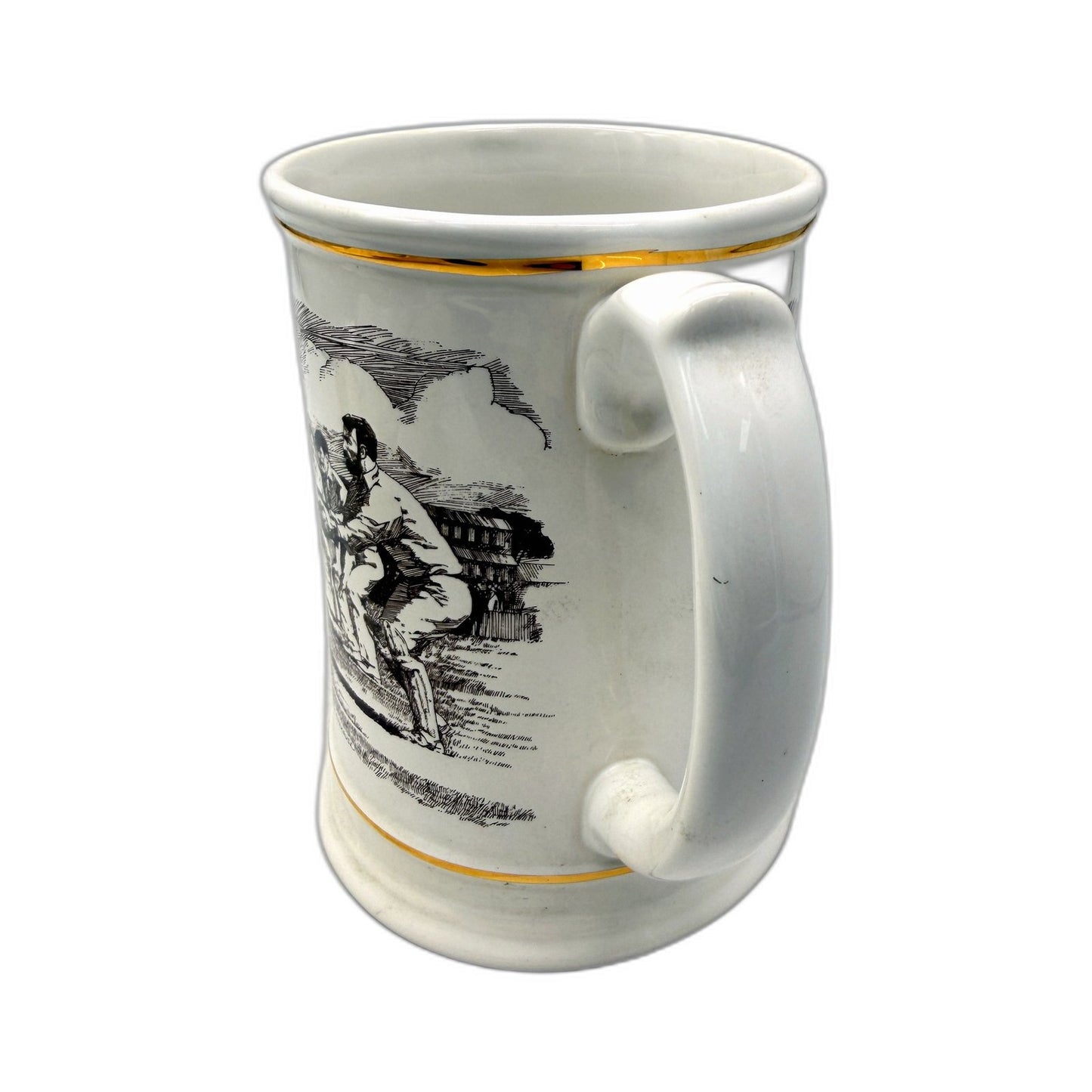 VINTAGE Franklin Porcelain Ashes Centenary Commemorative Tankard & Certificate