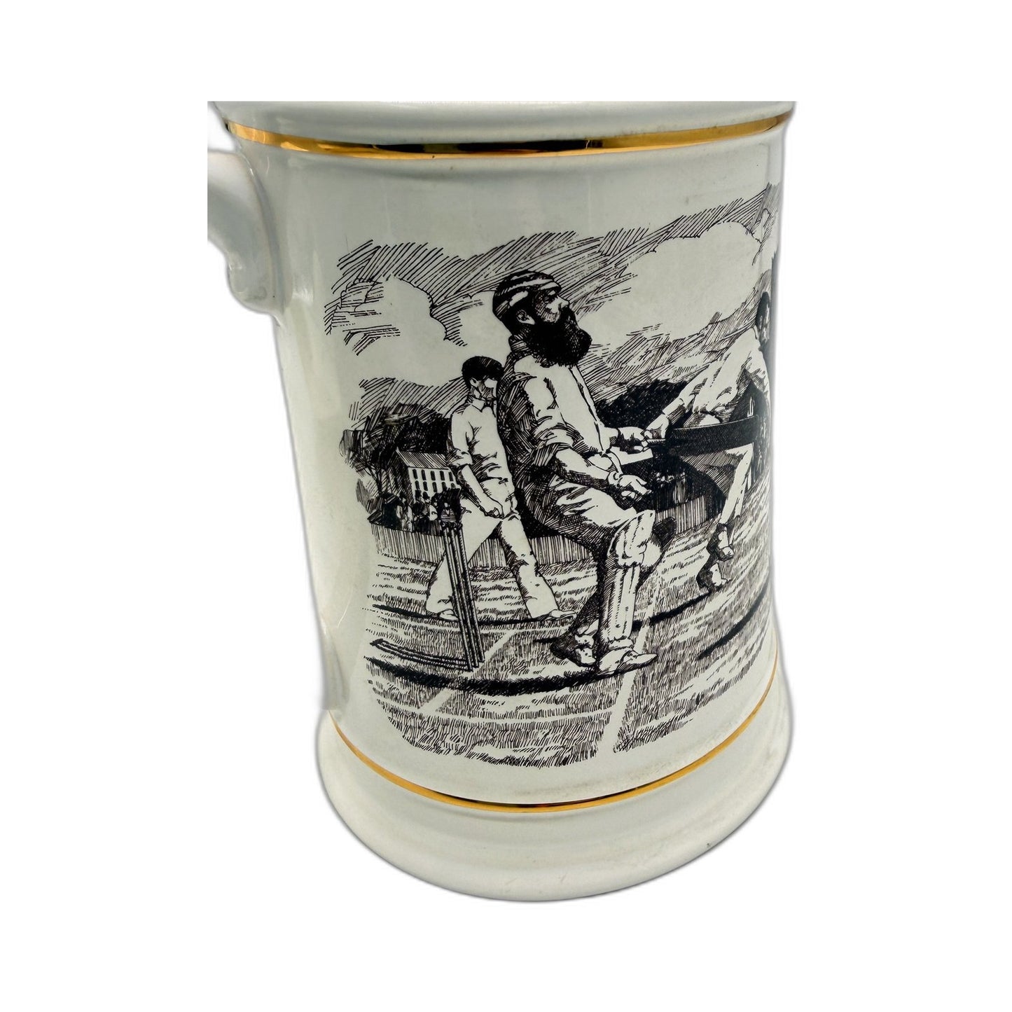 VINTAGE Franklin Porcelain Ashes Centenary Commemorative Tankard & Certificate