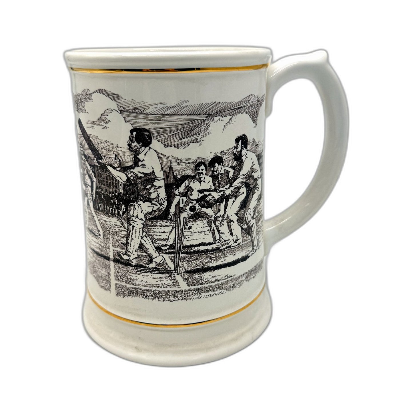 VINTAGE Franklin Porcelain Ashes Centenary Commemorative Tankard & Certificate
