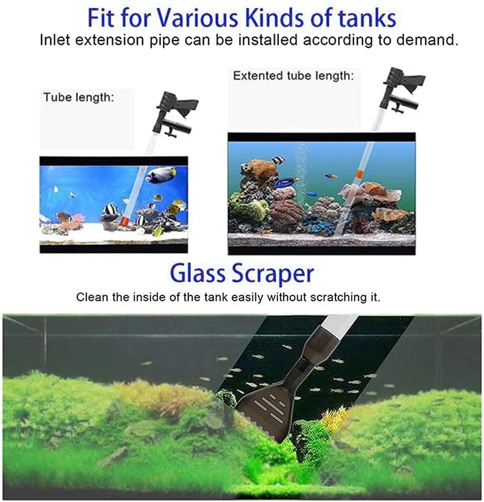Uandhome Fish Cleaners Tank Gravel Cleaner Water Changer with Air Pressure NEW
