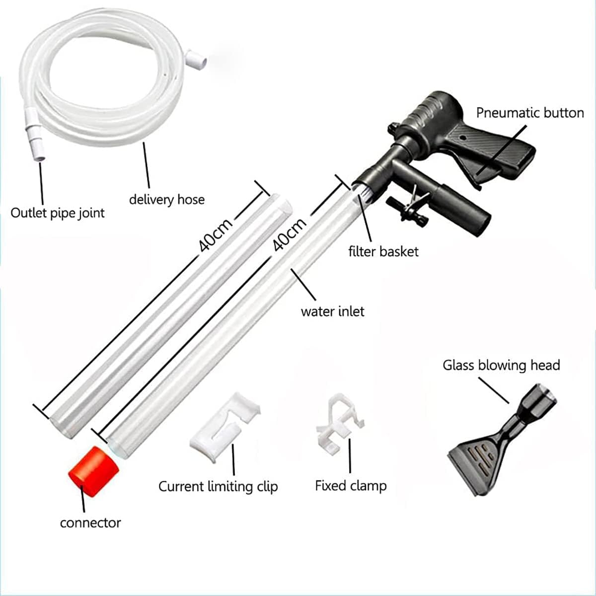 Uandhome Fish Cleaners Tank Gravel Cleaner Water Changer with Air Pressure NEW