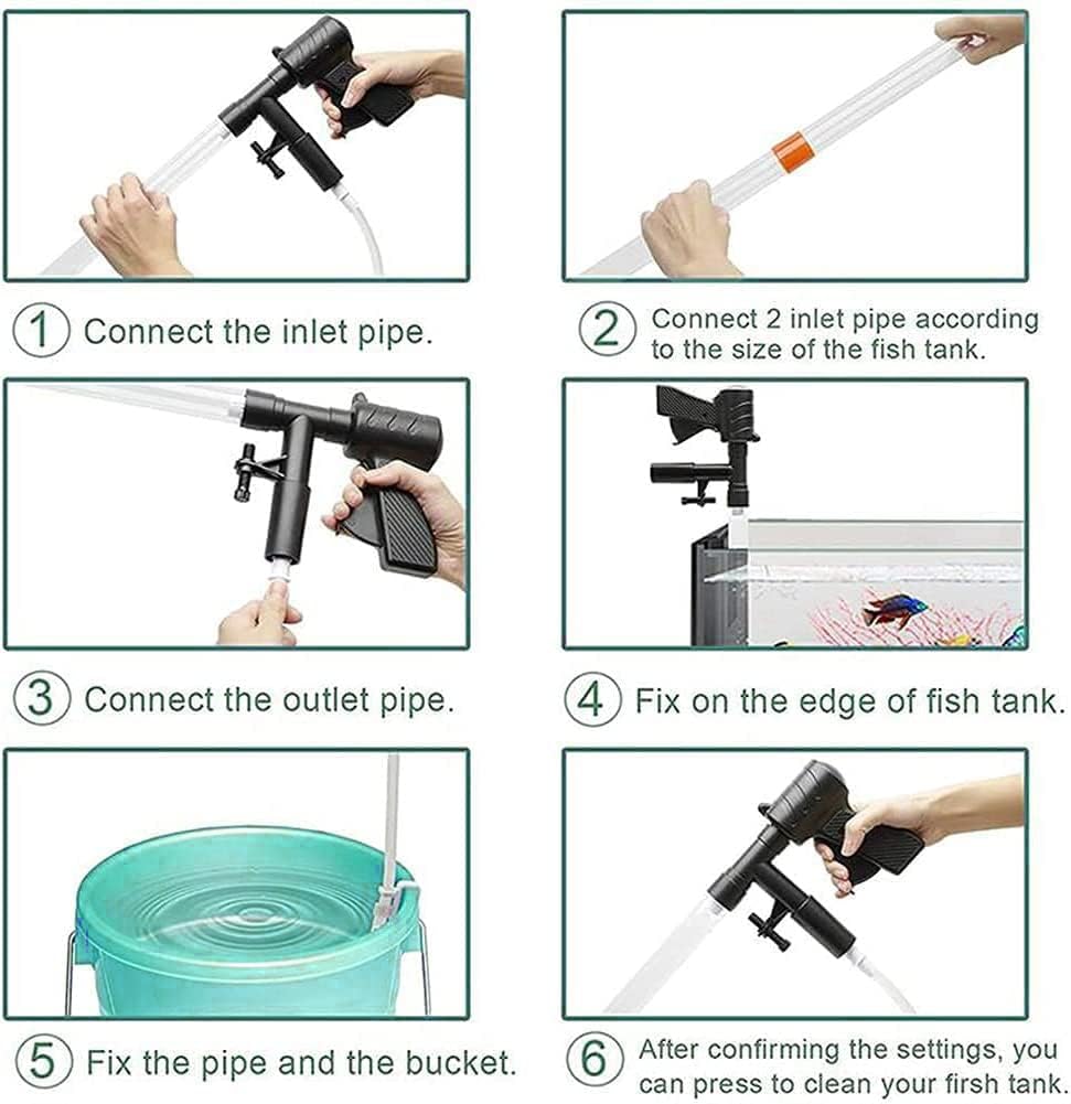 Uandhome Fish Cleaners Tank Gravel Cleaner Water Changer with Air Pressure NEW