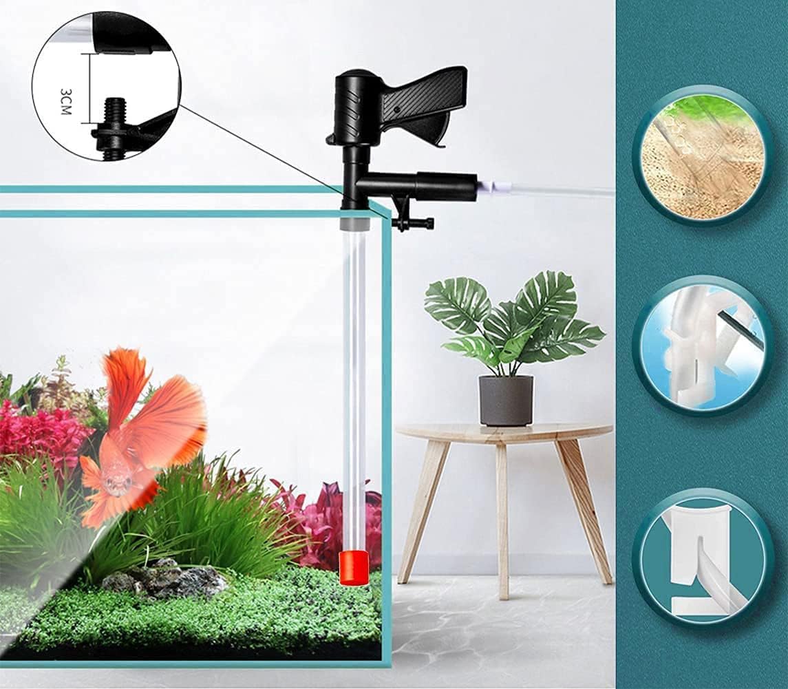 Uandhome Fish Cleaners Tank Gravel Cleaner Water Changer with Air Pressure NEW