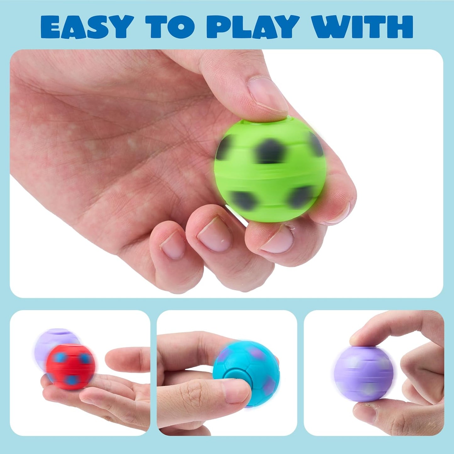 JOYIN Multicolor 1.3 Inch Soccer Fidget Hand Spinners for Kids and Adults DEMO