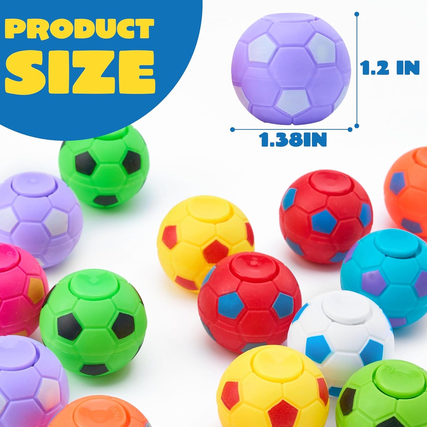JOYIN Multicolor 1.3 Inch Soccer Fidget Hand Spinners for Kids and Adults DEMO