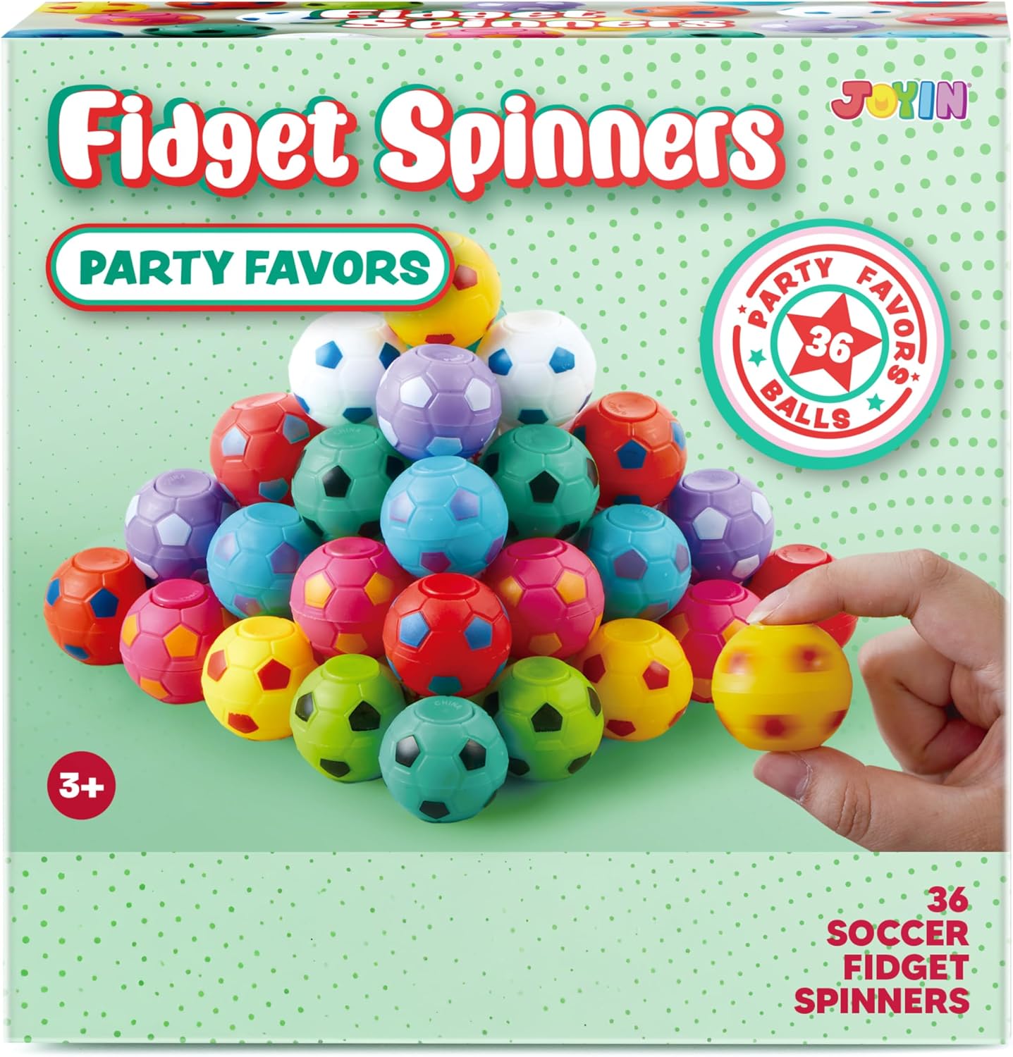 JOYIN Multicolor 1.3 Inch Soccer Fidget Hand Spinners for Kids and Adults DEMO