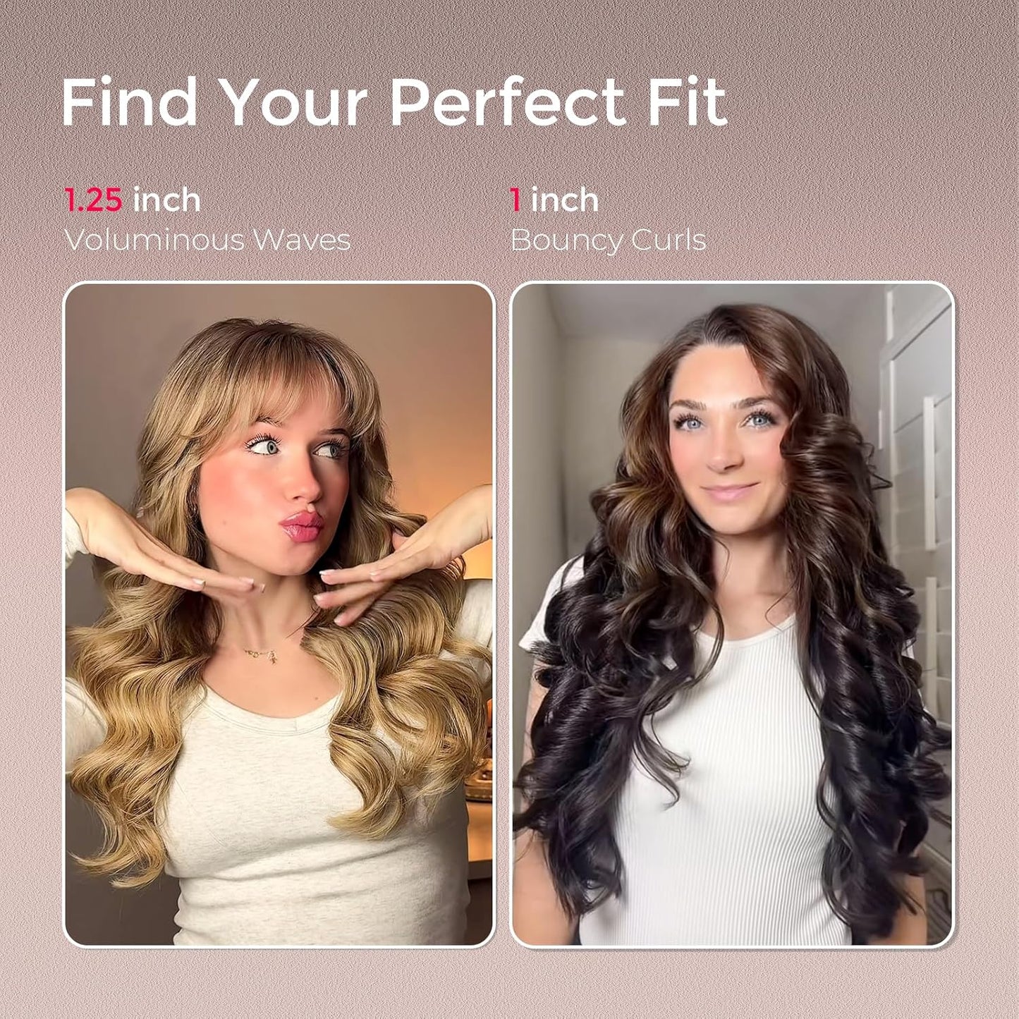 TYMO 32mm Automatic Rotating Curling Tong Hair Curler in Gold DEMO