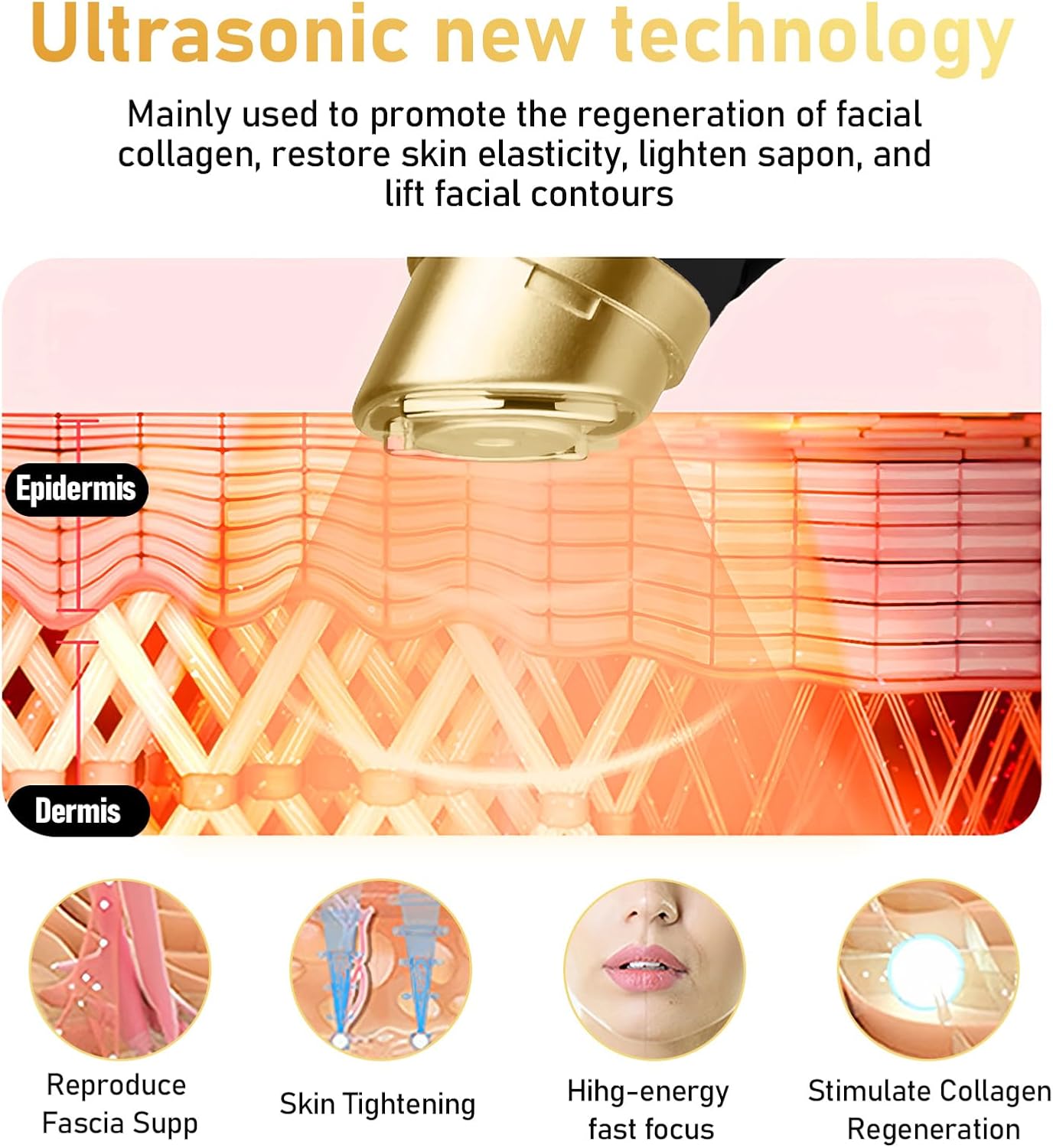 Bouzaak 3-in-1 Facial Wrinkle & Anti-Aging Device with HIFU, RF, and EMS DEMO