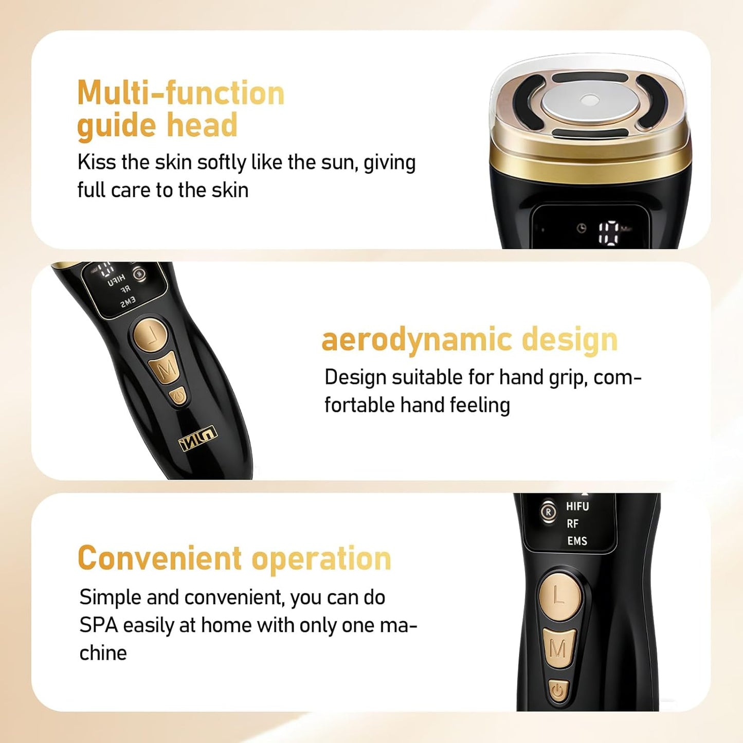 Bouzaak 3-in-1 Facial Wrinkle & Anti-Aging Device with HIFU, RF, and EMS DEMO