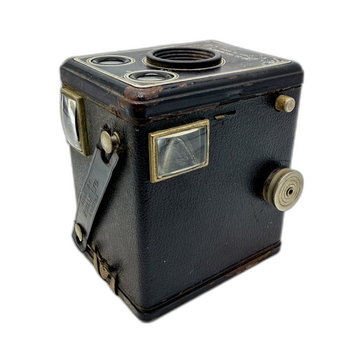 VINTAGE Kodak London Six-20 Brownie Model C Antique Black Camera Box