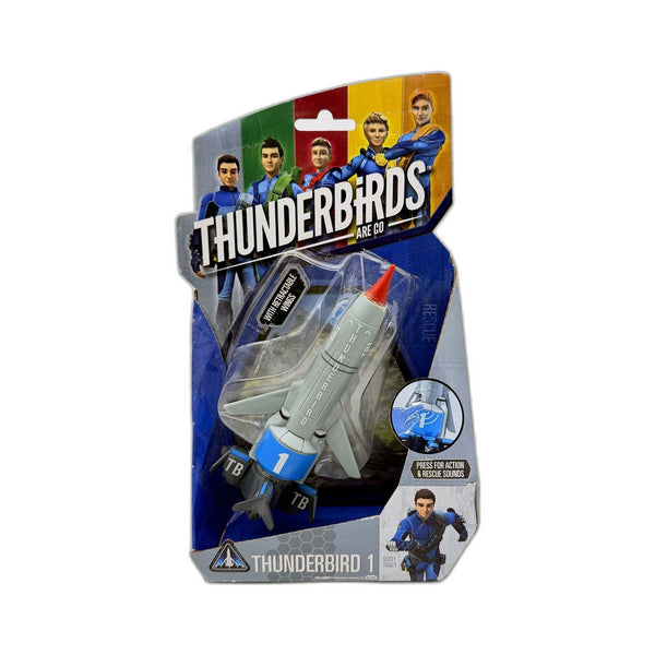 2014 Thunderbirds TB1 Gray & Blue Toy Rocket - Authentic Collectible