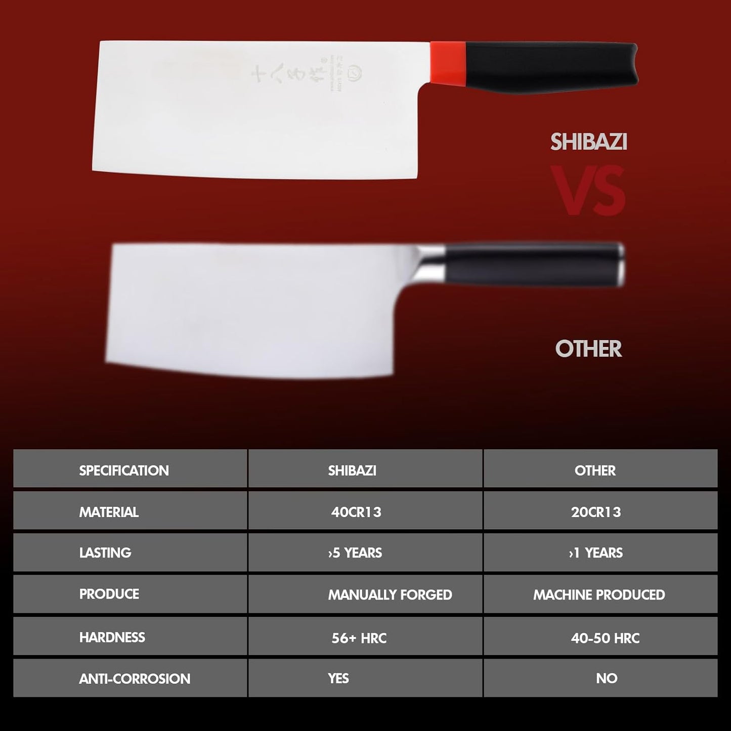 SHI BA ZI ZUO 3-Piece Kitchen Knife Set Professional Santoku Utility Knives NEW