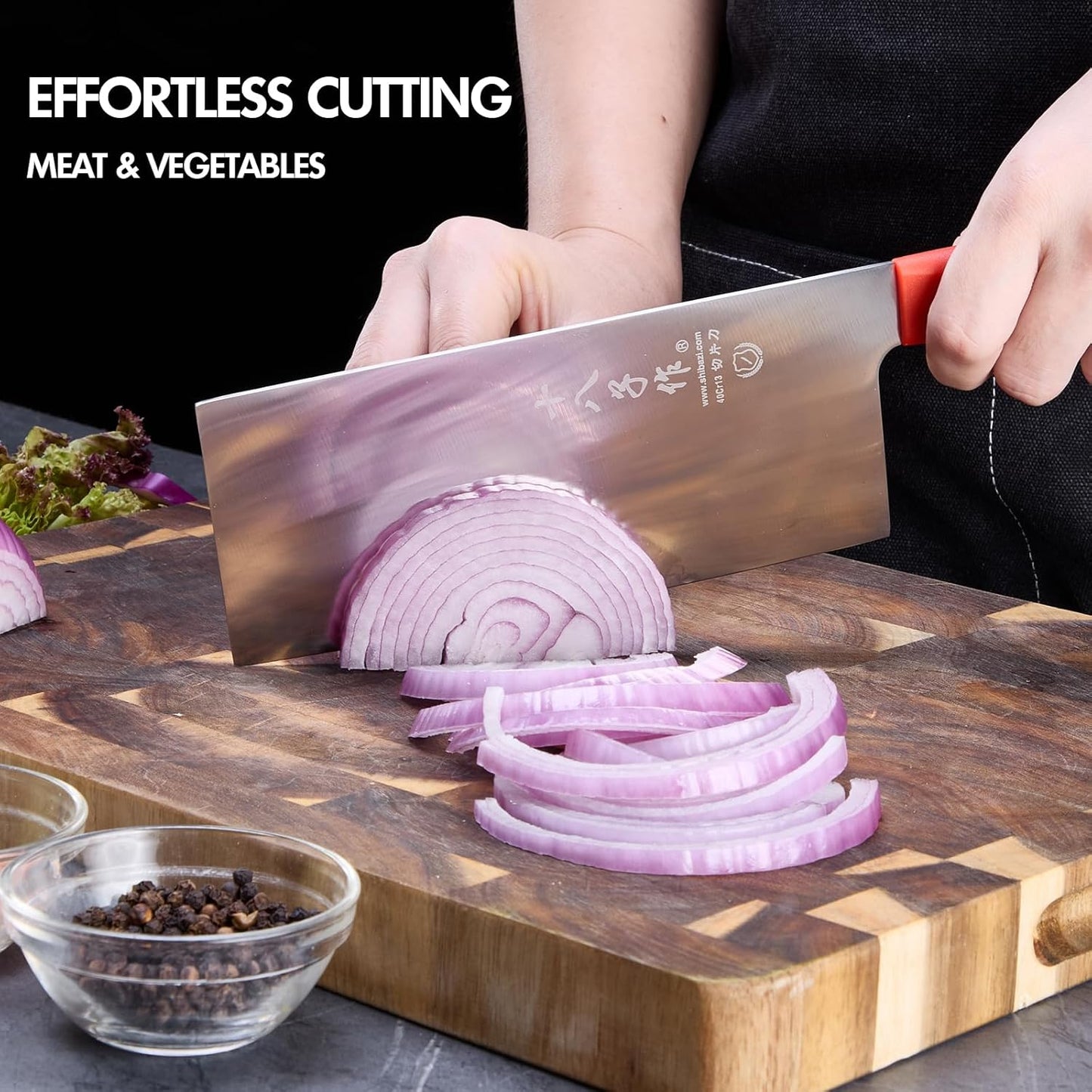 SHI BA ZI ZUO 3-Piece Kitchen Knife Set Professional Santoku Utility Knives NEW