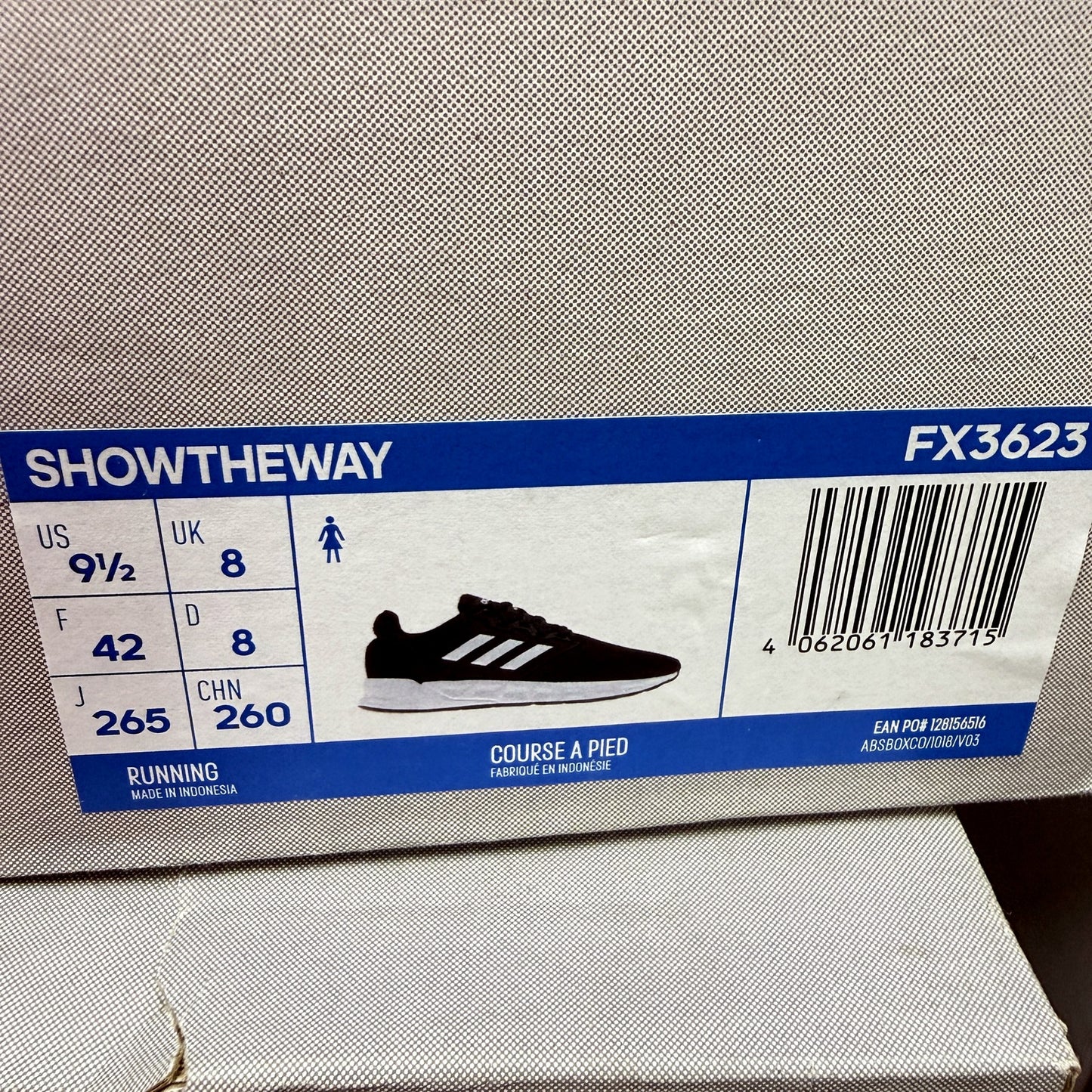 adidas Womens Showtheway Running Shoes for Everyday Comfort in Black US 9.5 NEW
