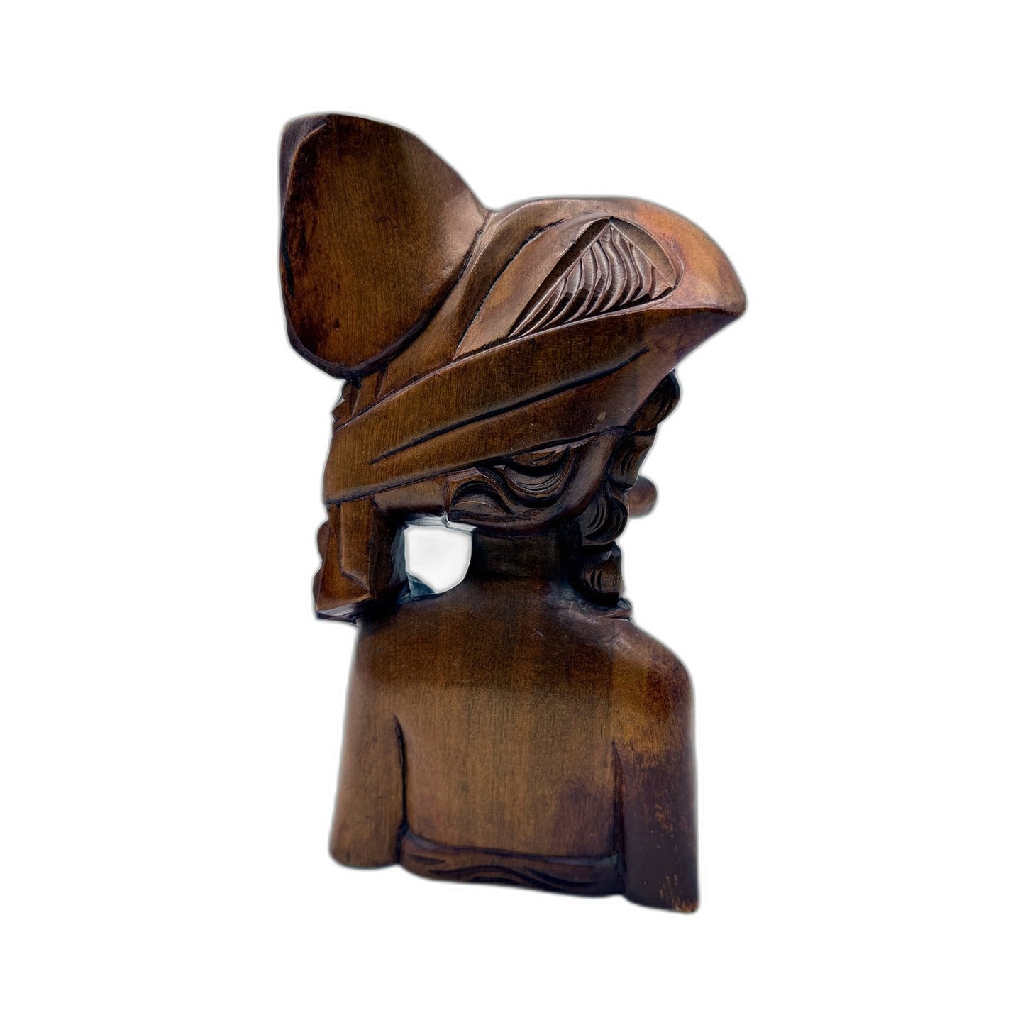 Handcrafted Brown Wooden Figurine Decorative Carved Women Sculpture