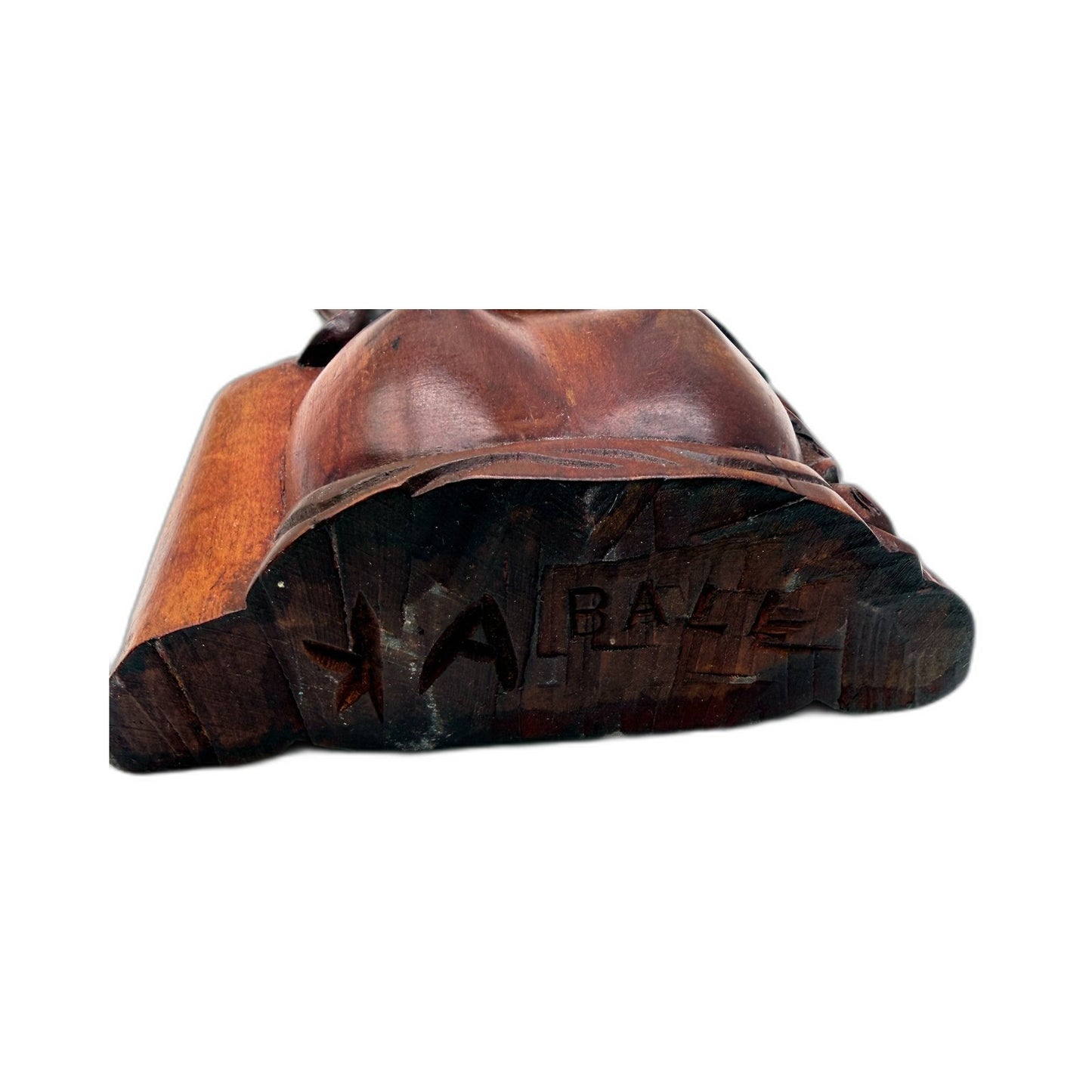 Handcrafted Brown Wooden Figurine Decorative Carved Women Sculpture