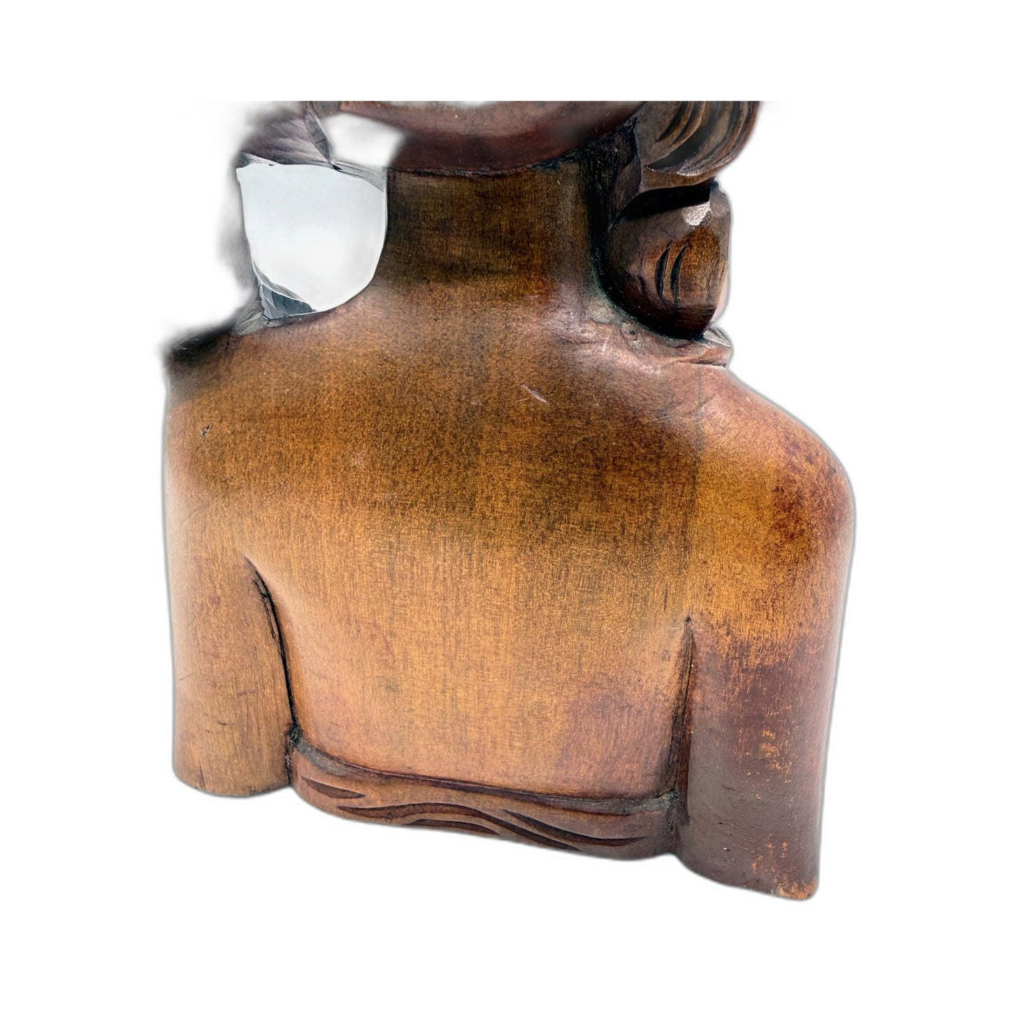 Handcrafted Brown Wooden Figurine Decorative Carved Women Sculpture