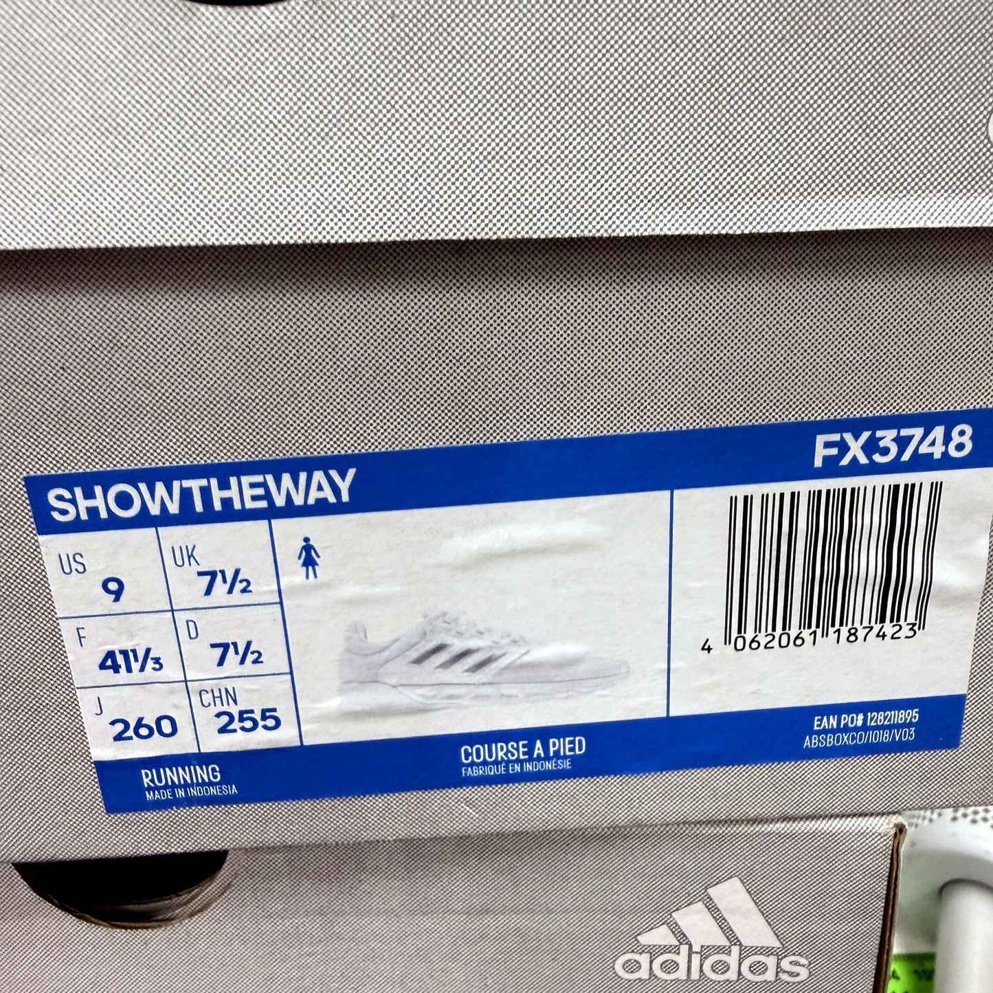 adidas Womens Showtheway Running Shoes - Grey Size US 9 NEW