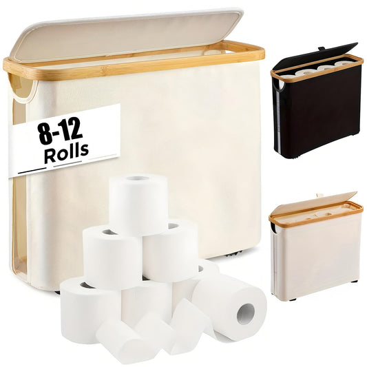 AIMANWEI Bathroom Foldable Toilet Paper Holder Basket, Water-Repellent Beige NEW