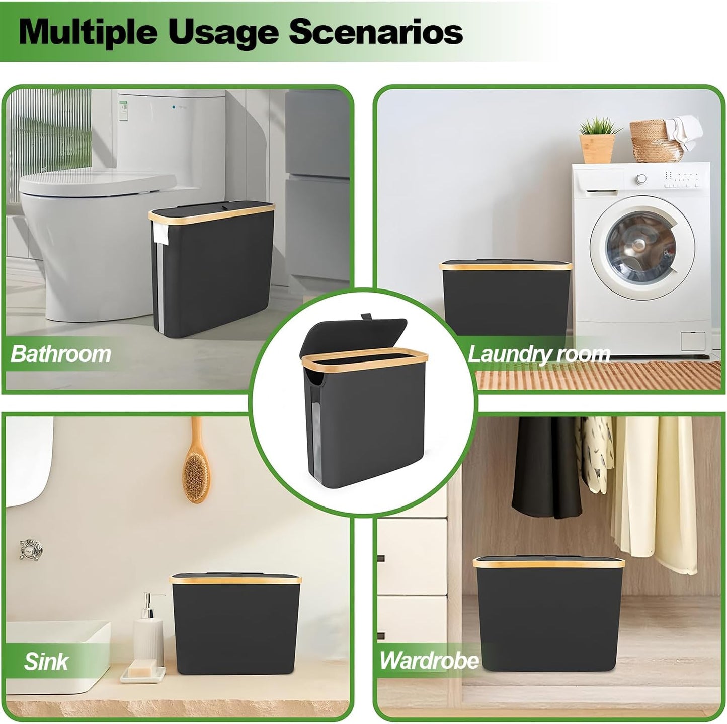 AIMANWEI Bathroom Foldable Toilet Paper Holder Basket, Water-Repellent Beige NEW