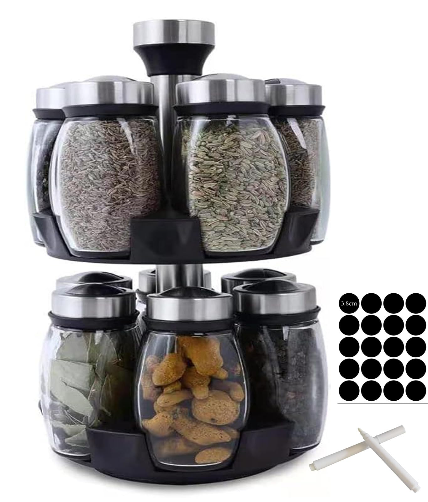 NuoShuang Revolving Spice Rack Organizer Countertop Spinning Storage Tower DEMO