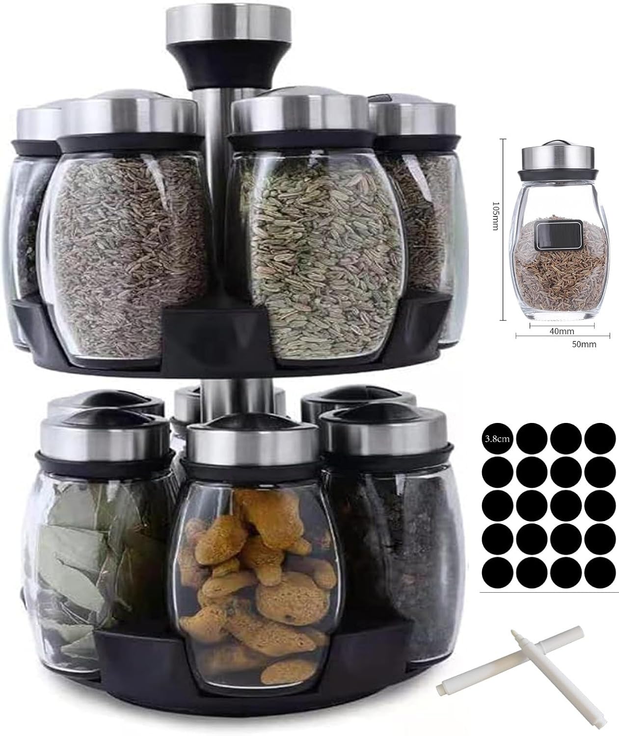 NuoShuang Revolving Spice Rack Organizer Countertop Spinning Storage Tower DEMO