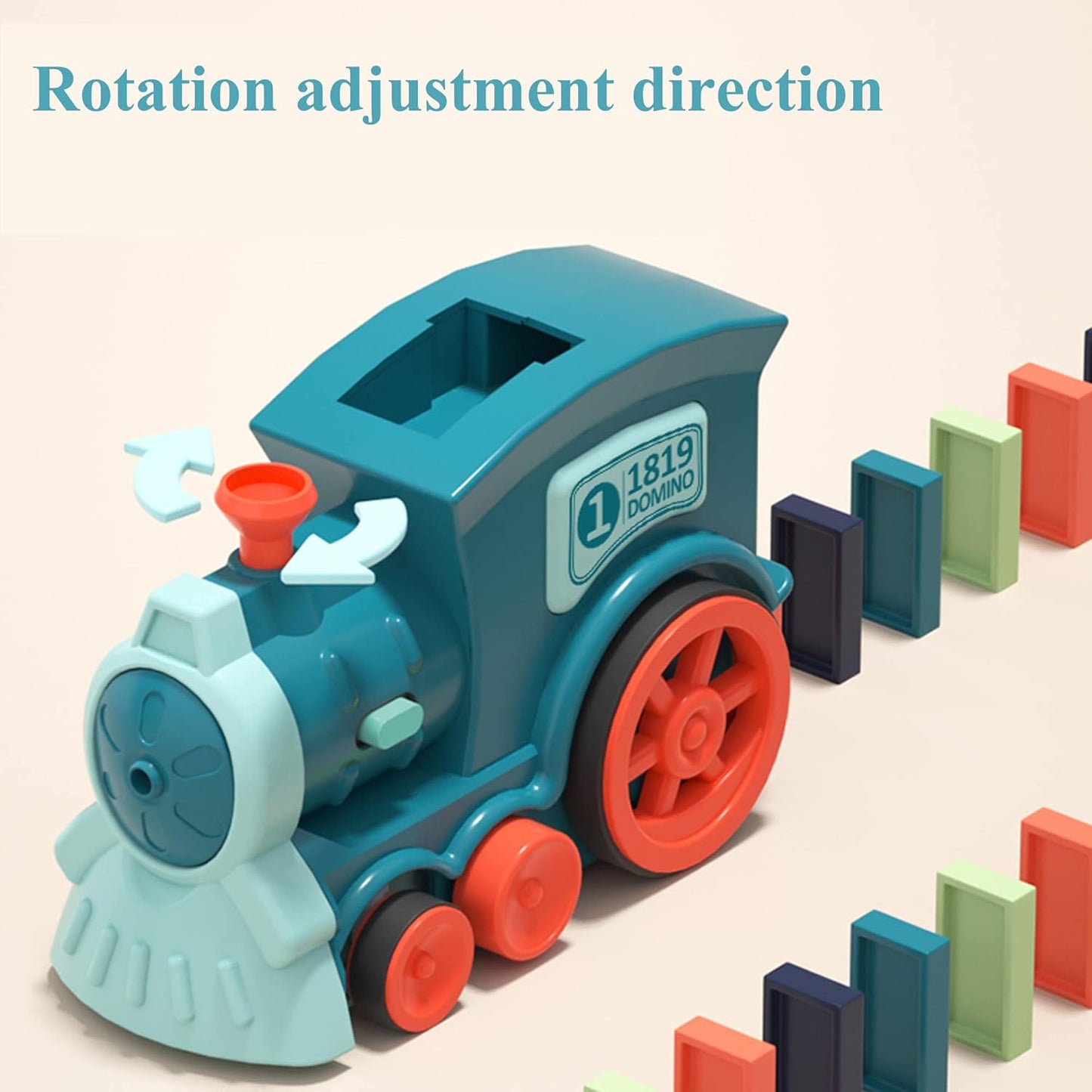 CATFUN Automatic Dominos Train Set 60 Piece Toppling Plastic Domino Toy Blue NEW