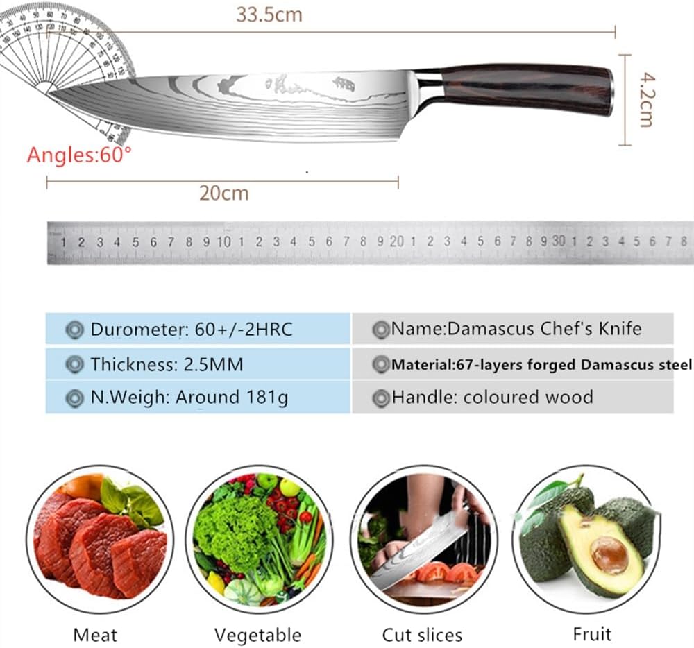 Frafuo Professional 33cm Chef's Knife German High Carbon Stainless Steel NEW