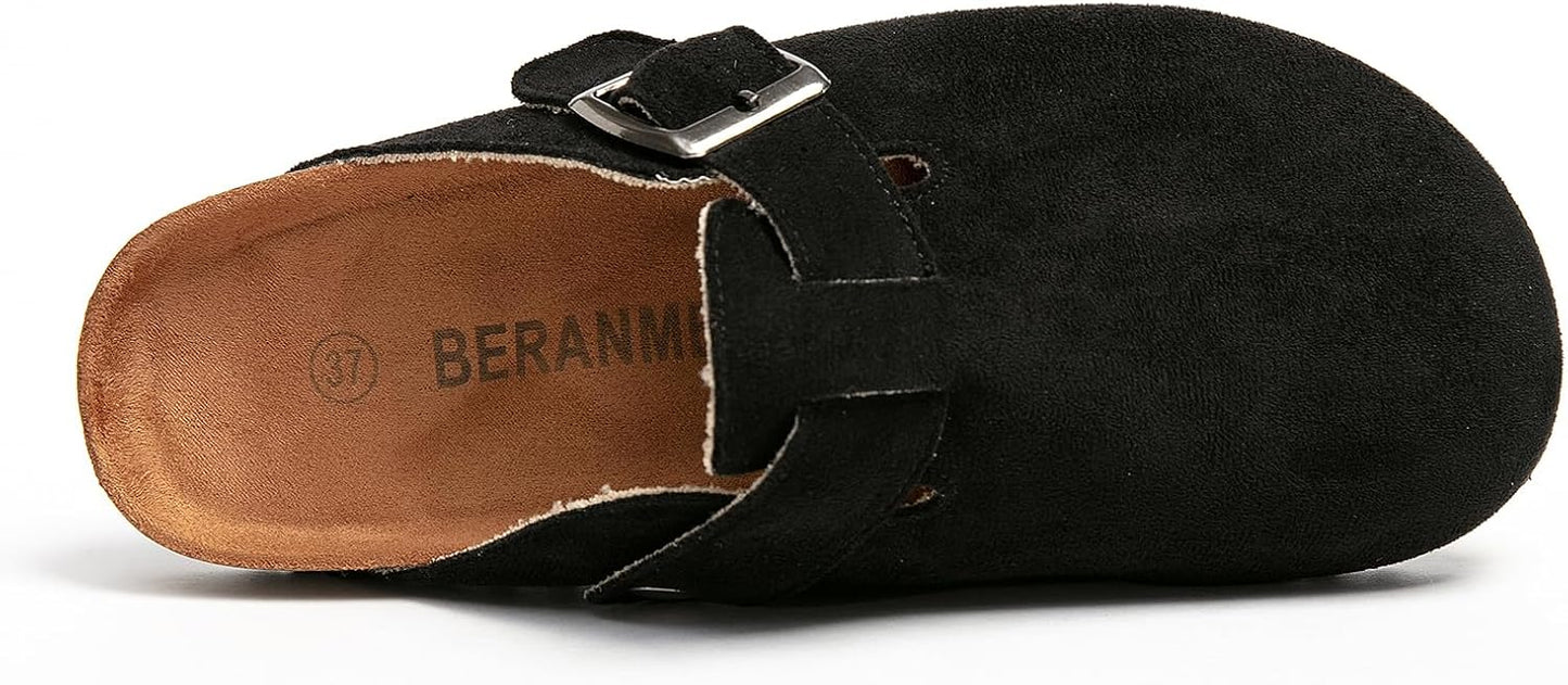 BERANMEY Black Stylish Clogs Arch Support, Cork Footbed for Women Size EU 38 NEW