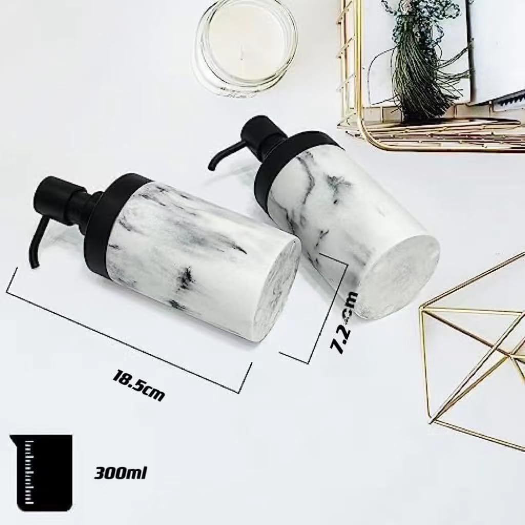 Suanti Marble Soap Dispenser Set Refillable Liquid Pump Bathroom Accessory NEW
