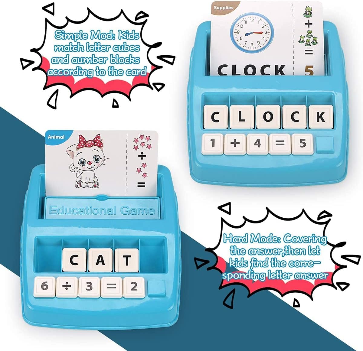KaeKid Uppercase Letter Matching & Spelling Learning Toys Flash Cards Age 3+ NEW