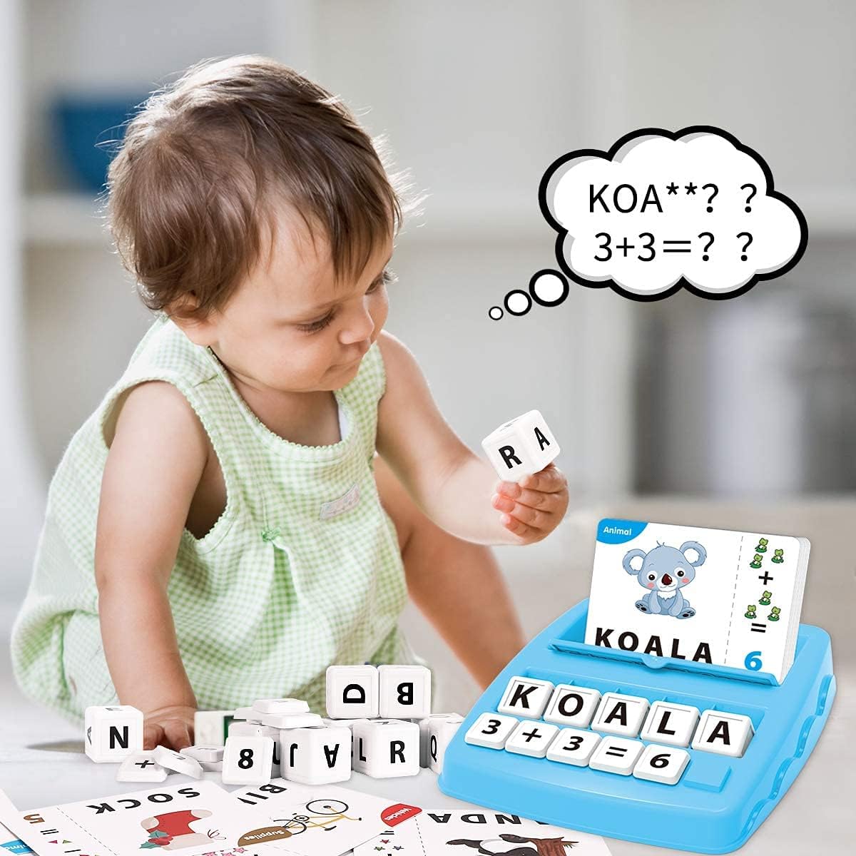 KaeKid Uppercase Letter Matching & Spelling Learning Toys Flash Cards Age 3+ NEW