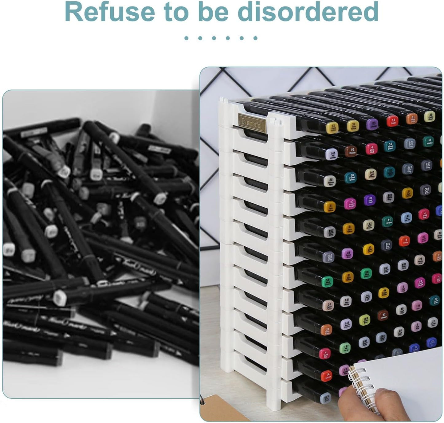 croch White 180 Slot Desk Organizer with Marker Storage Display Holder NEW