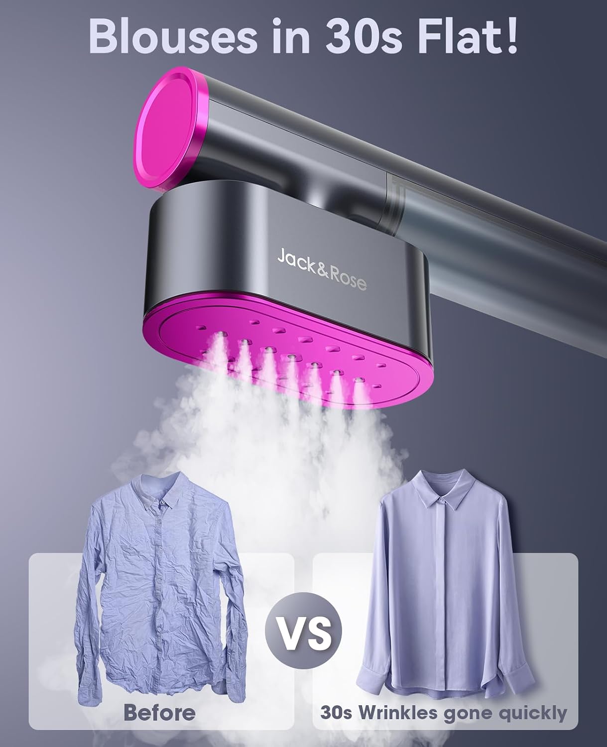 Jack & Steam Irons Rose Portable Travel Clothes Steamer 100-220V 15s Heat NEW