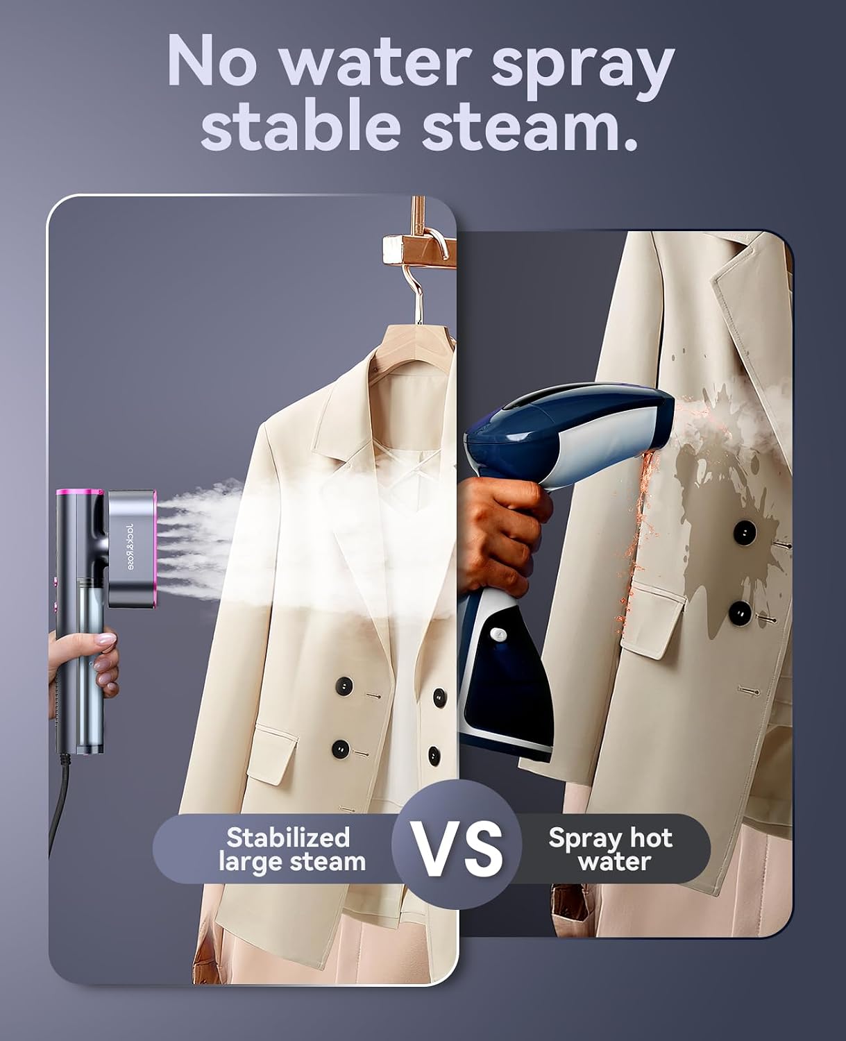 Jack & Steam Irons Rose Portable Travel Clothes Steamer 100-220V 15s Heat NEW