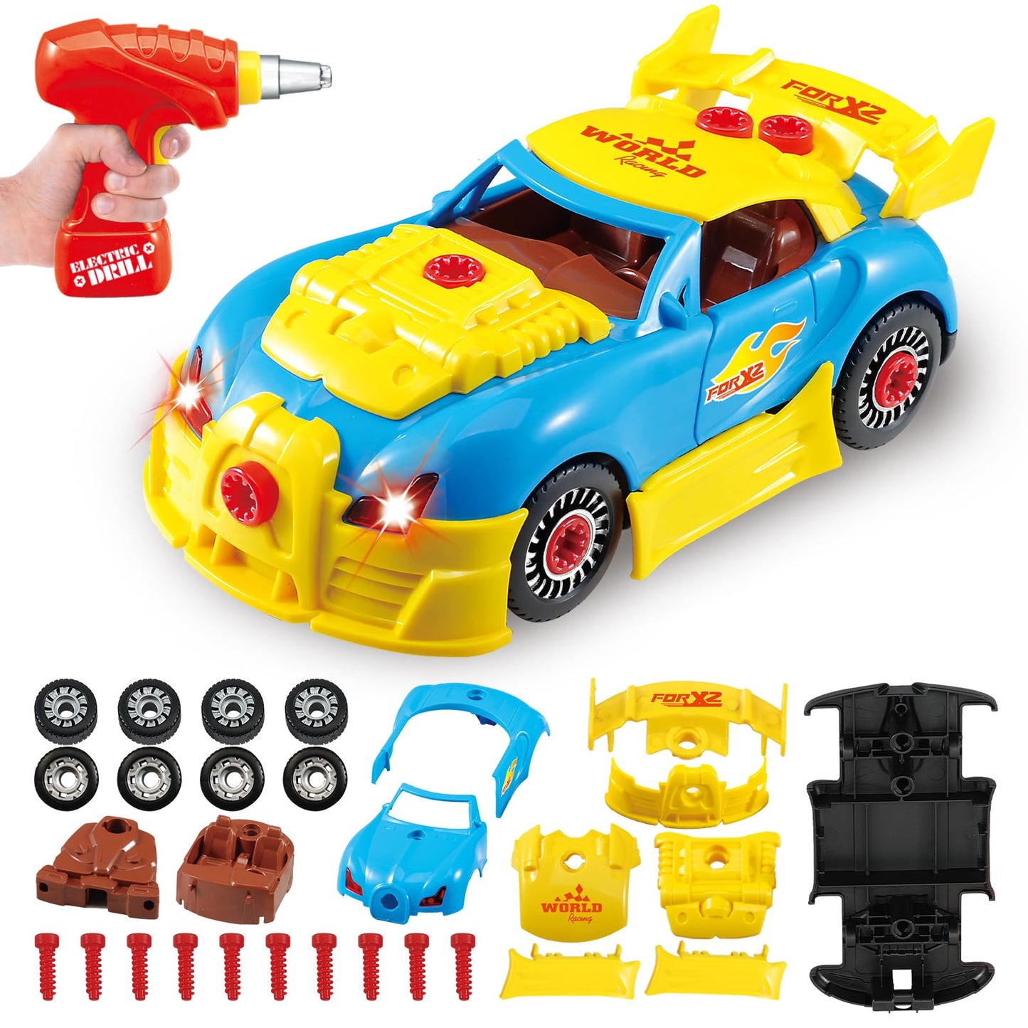 Bohui Building Toys Take Apart Car Set for Kids Over 30 Pieces Ages 3+ NEW