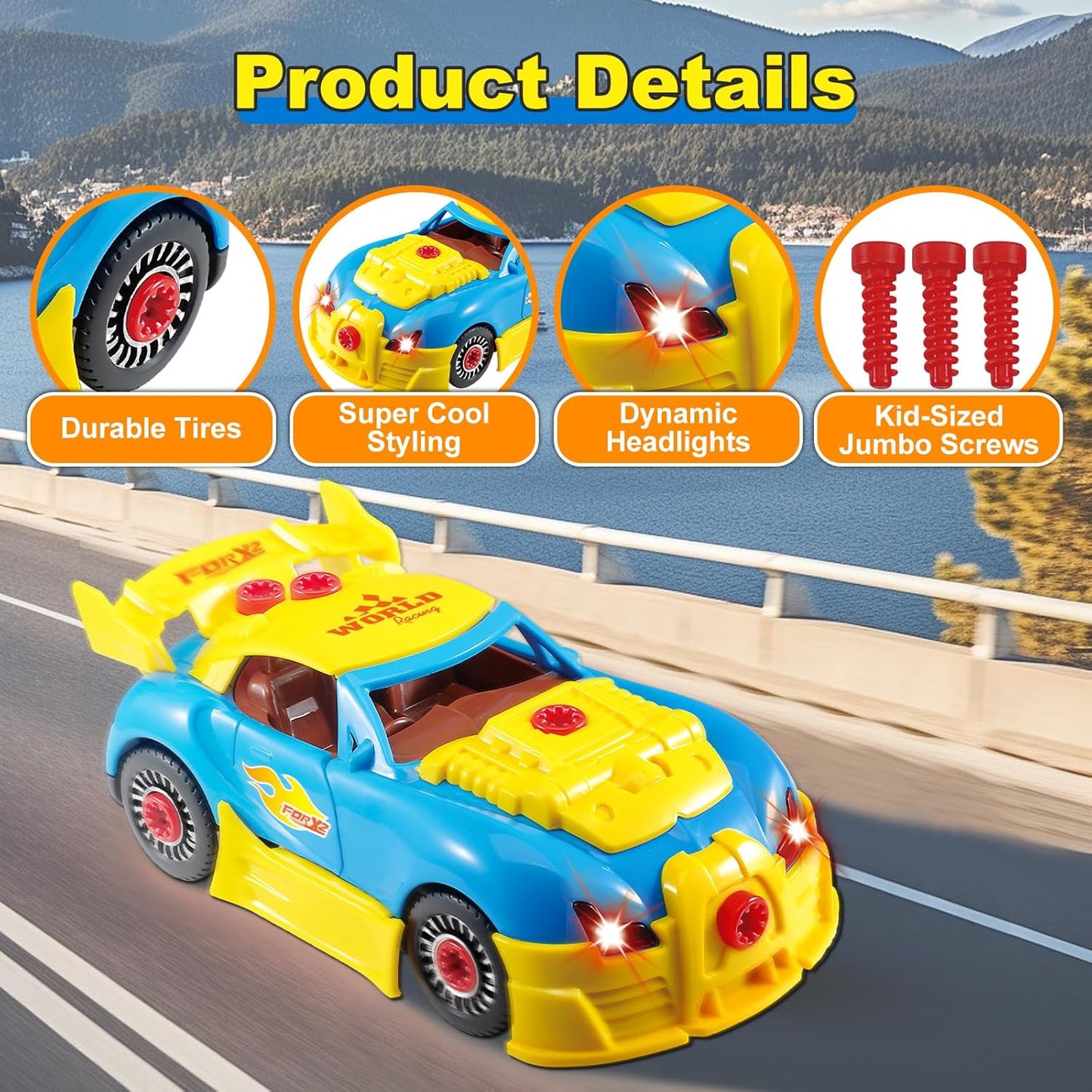 Bohui Building Toys Take Apart Car Set for Kids Over 30 Pieces Ages 3+ NEW