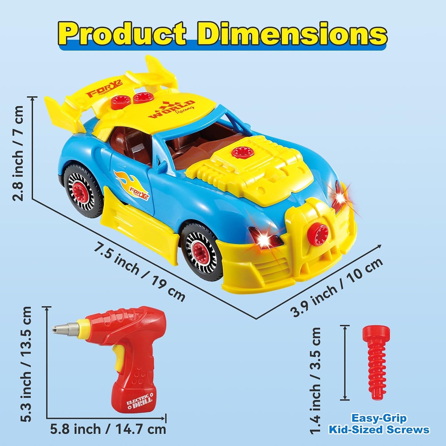 Bohui Building Toys Take Apart Car Set for Kids Over 30 Pieces Ages 3+ NEW